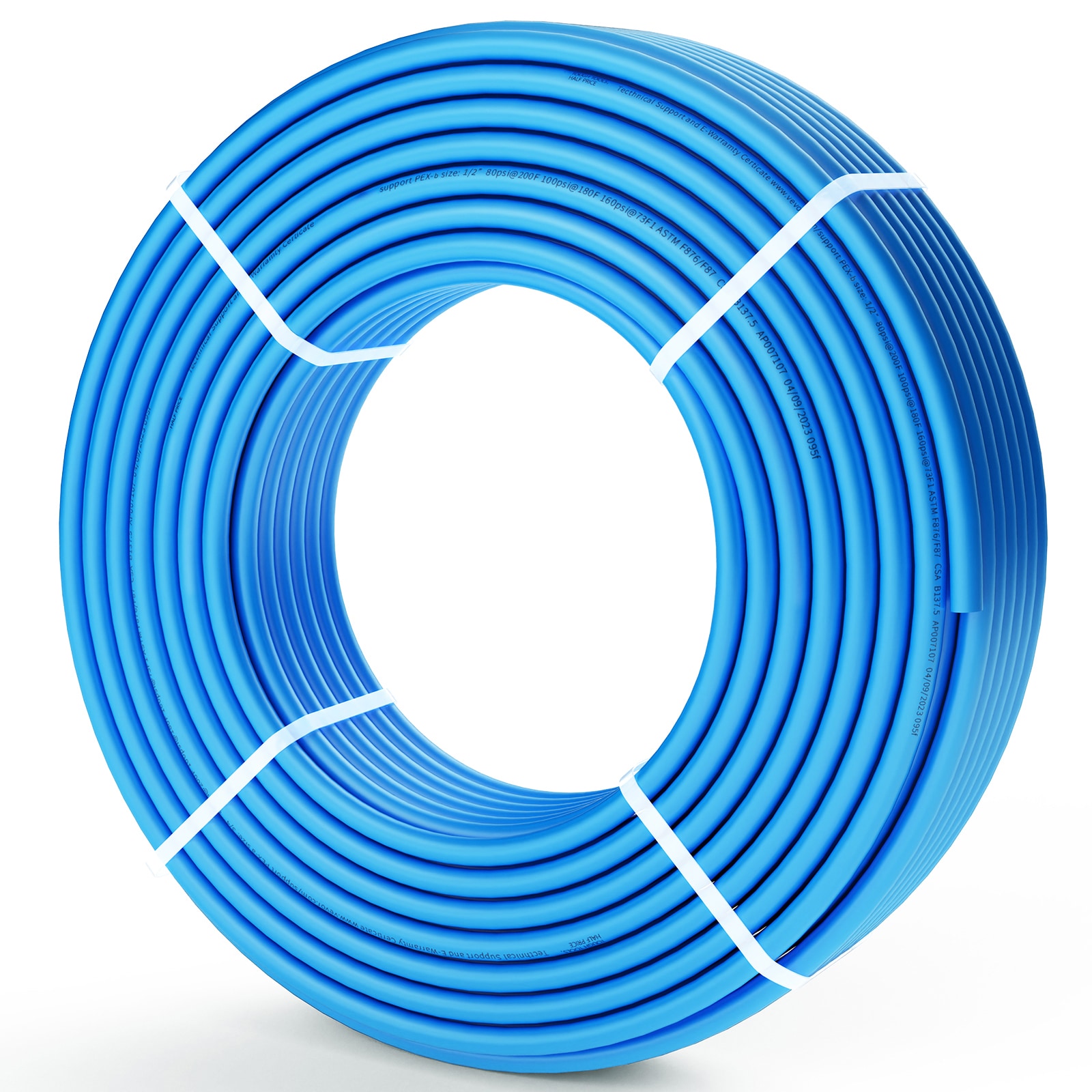 SVOPES SVOPESPEXBGLS07829V0 PEX Pipe 1/2 Inch 300ft Flexible Tubing for Potable Water Hot/Cold Water Lines Plumbing Applications with Free Cutter and Clamps Blue