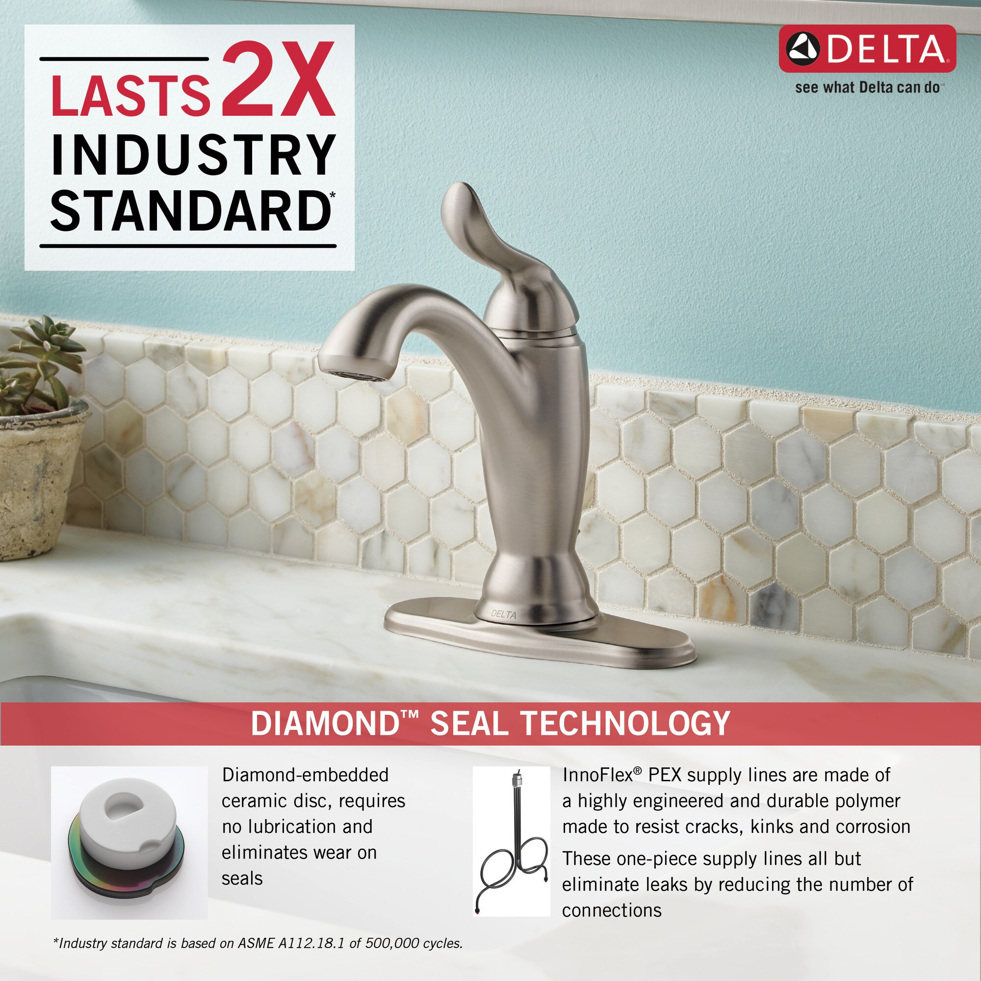 Stainless Steel Single Handle Bathroom Faucet with Drain Assembly