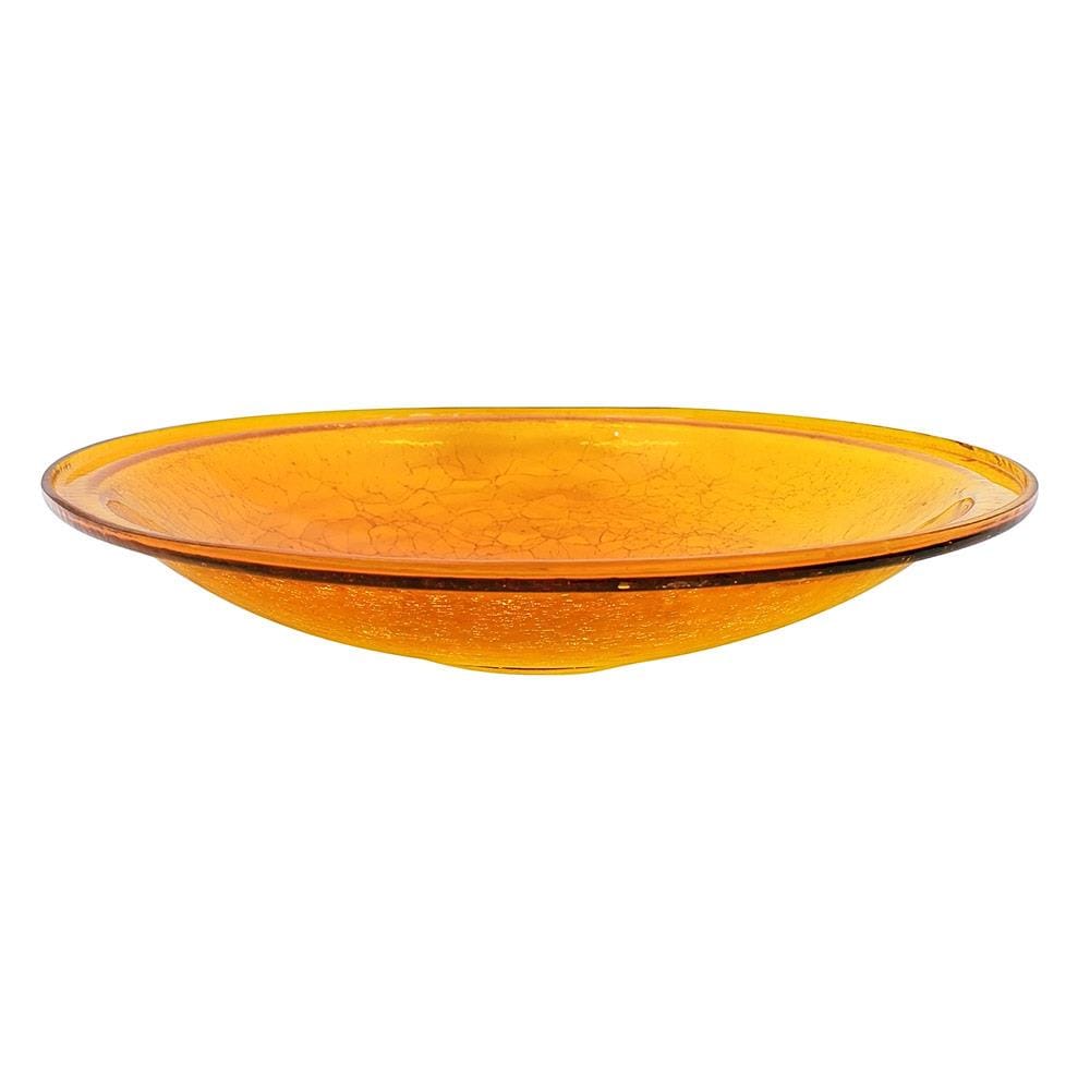 Minuteman International CGB-14M 2.5-Inches H Orange Glass Birdbath bowl
