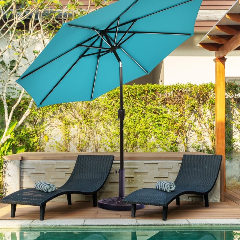 best rectangular patio umbrella PURPLE LEAF 15x9ft Double-Sided Rectangular Outdoor Market Patio Umbrella with Base, Light Grey