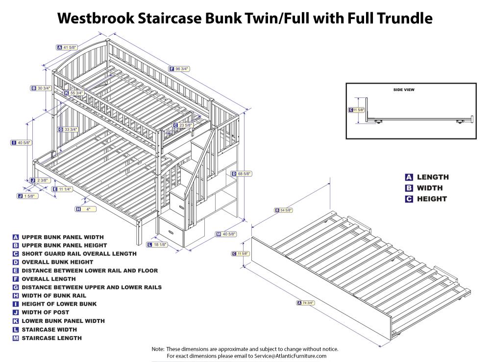 AFI Furnishings Westbrook Espresso Twin Over Full Bunk Bed in the Bunk ...