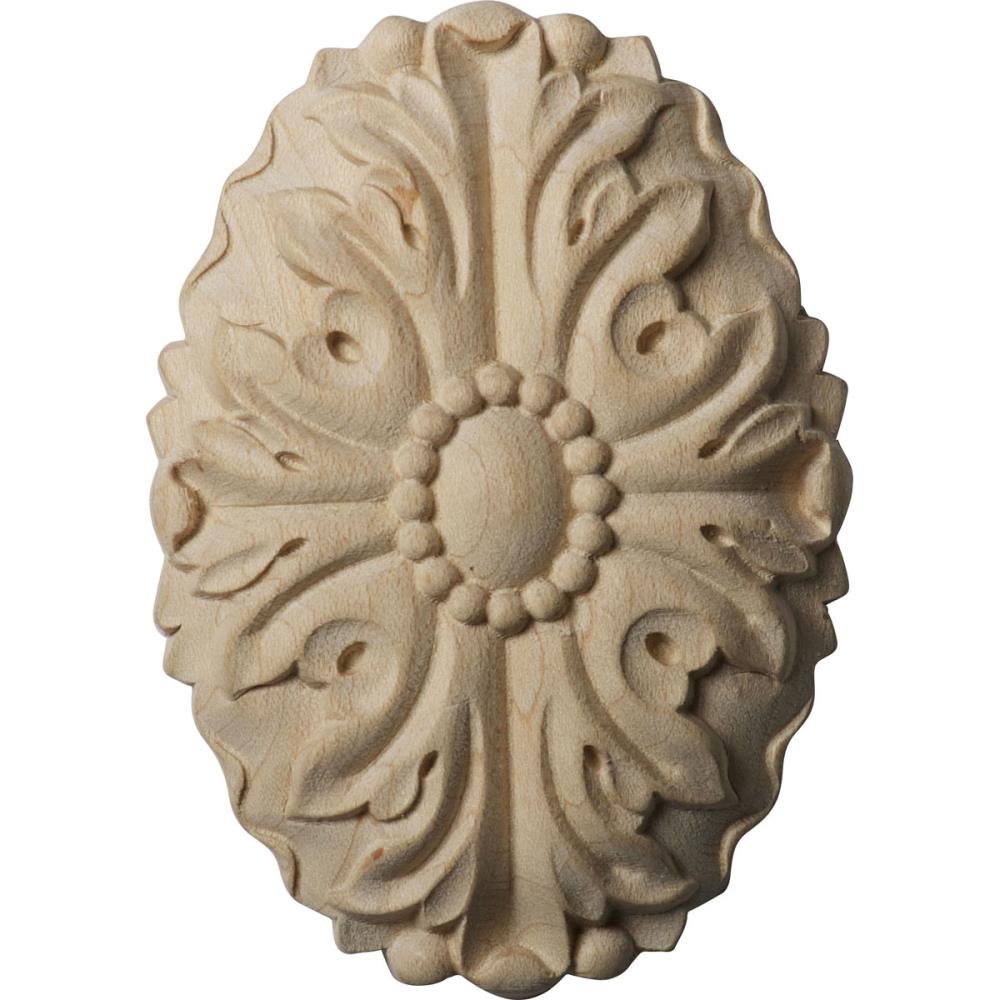 Ekena Millwork ROS03X05ASAL Ashford Oval 2.5-Inches x 3.5-Inches Oval Unfinished Alder Wood Rosette