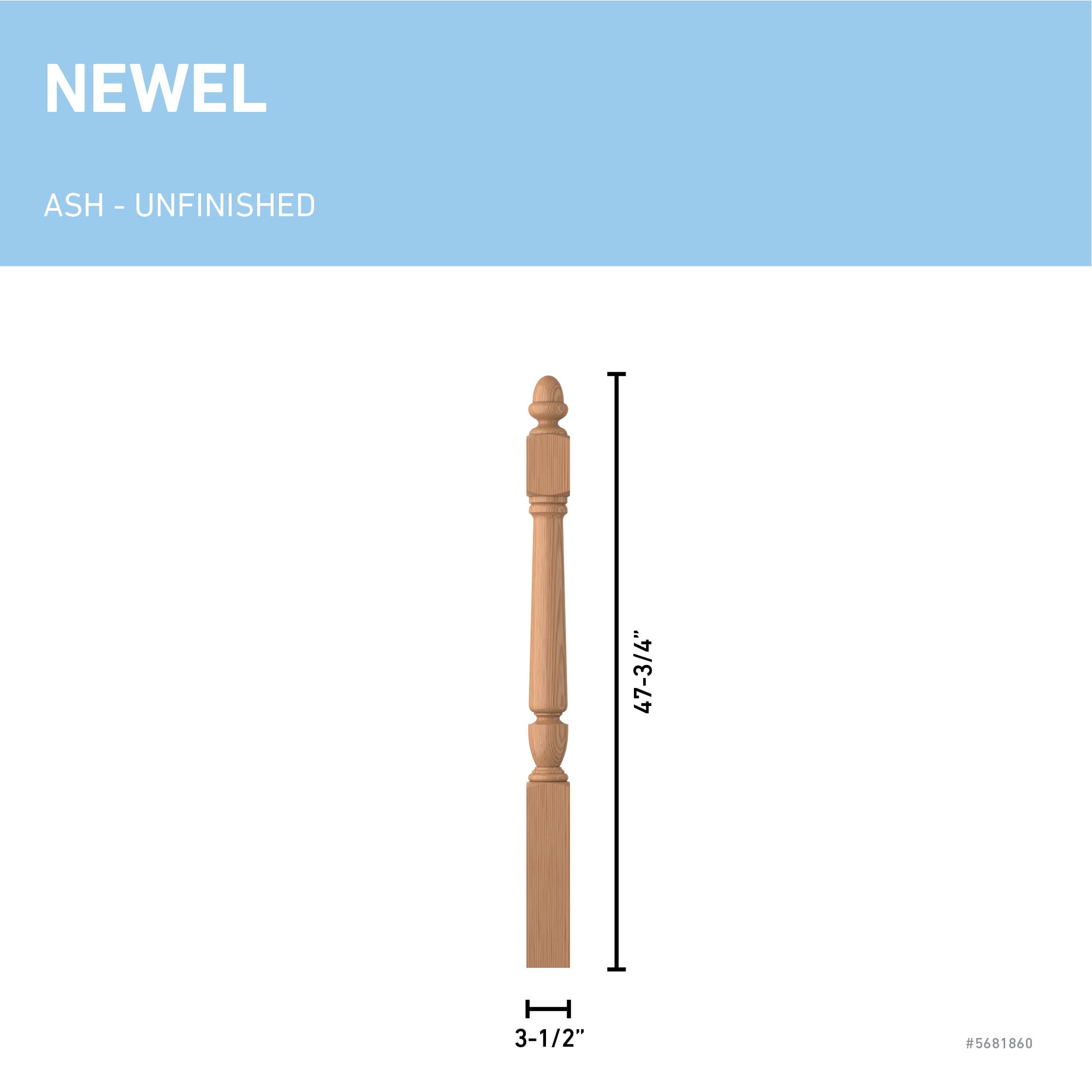 L.J. Smith Stair Systems LJP-3040-A Interior-Stairpart-Newel-Posts - View #2