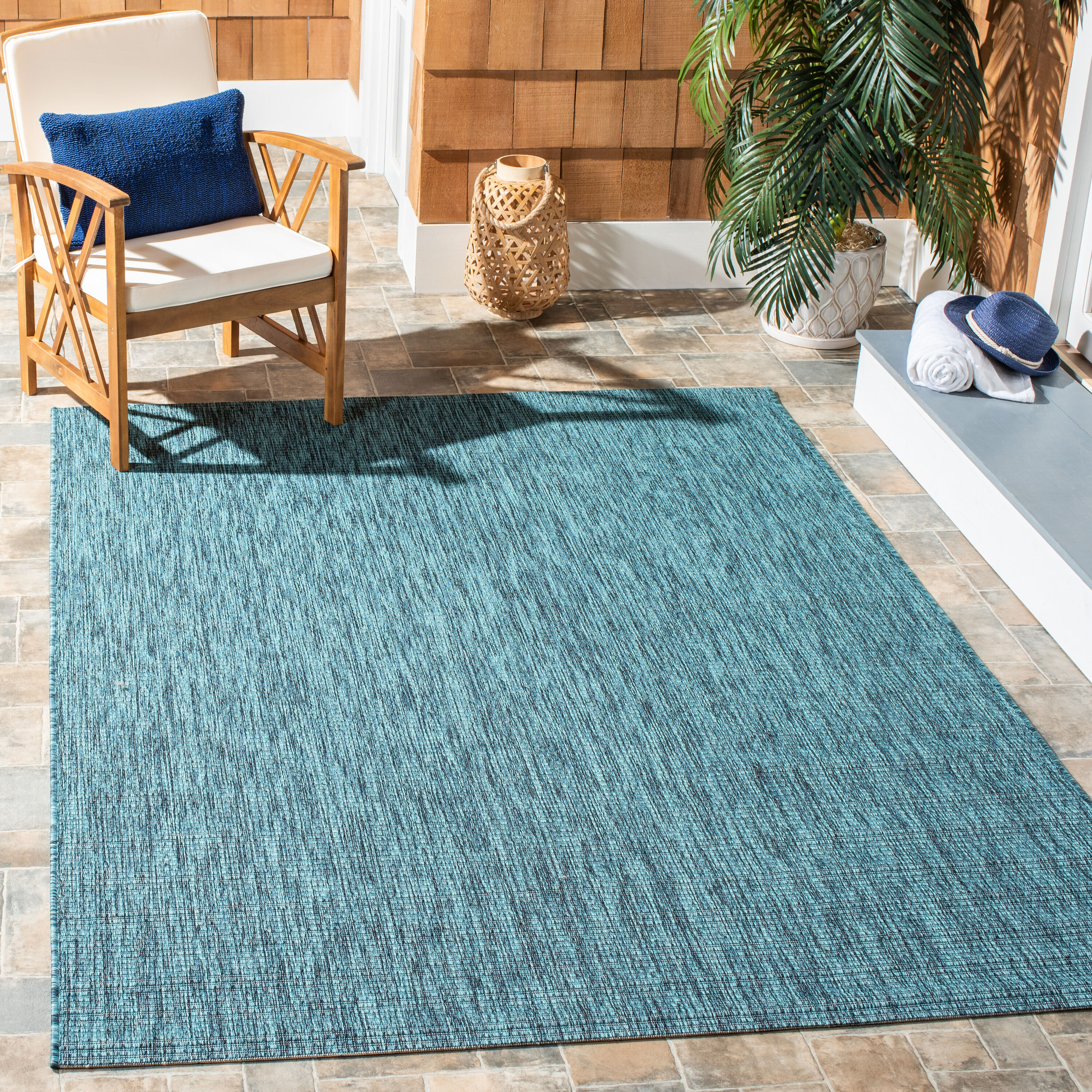 Safavieh - Courtyard Cy8403-37222 Grey Aqua 6 x 8 Rectangular Area rug