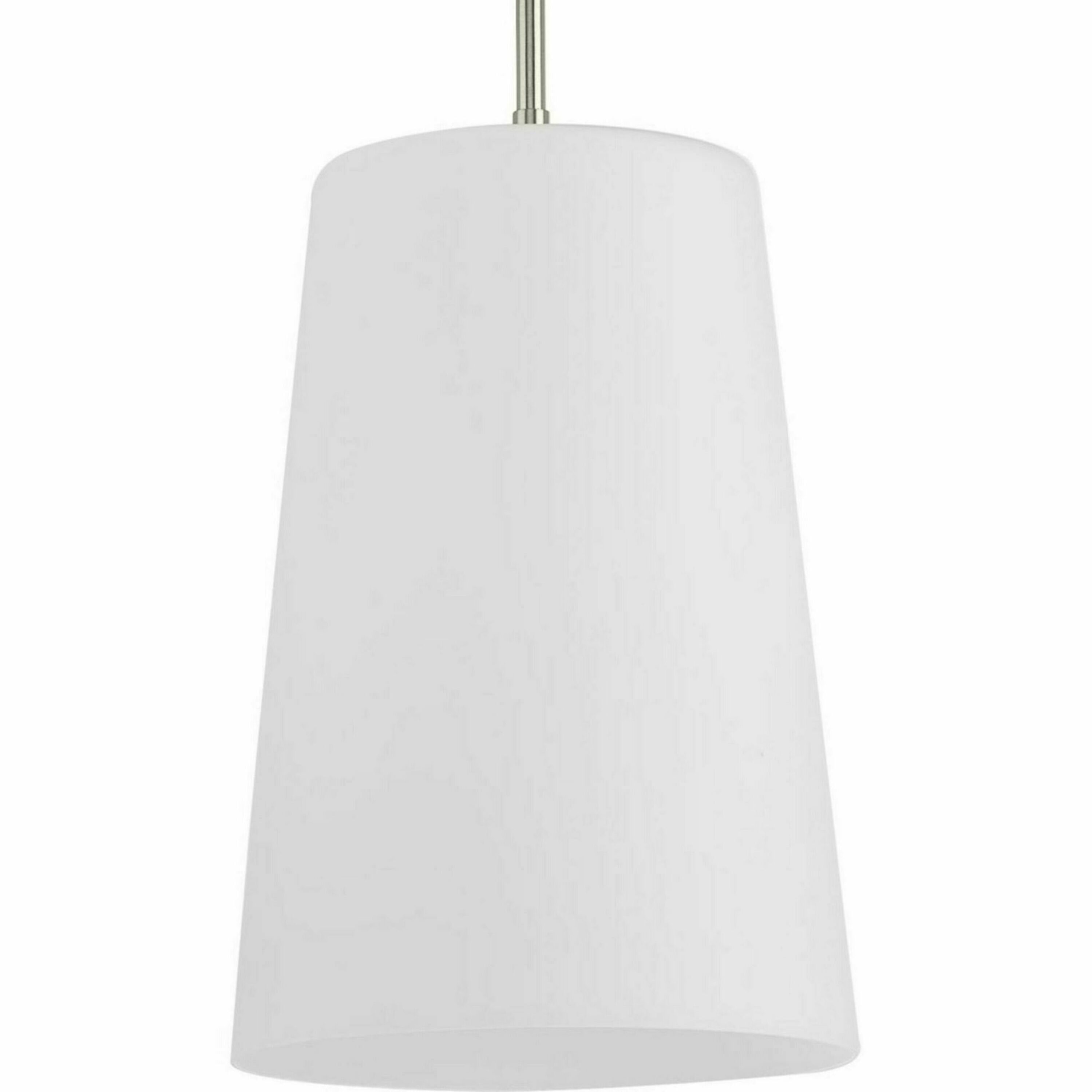 Progress Lighting P500430-009 Clarion Brushed Nickel Transitional Opal glass Bell Medium Hanging Pendant light