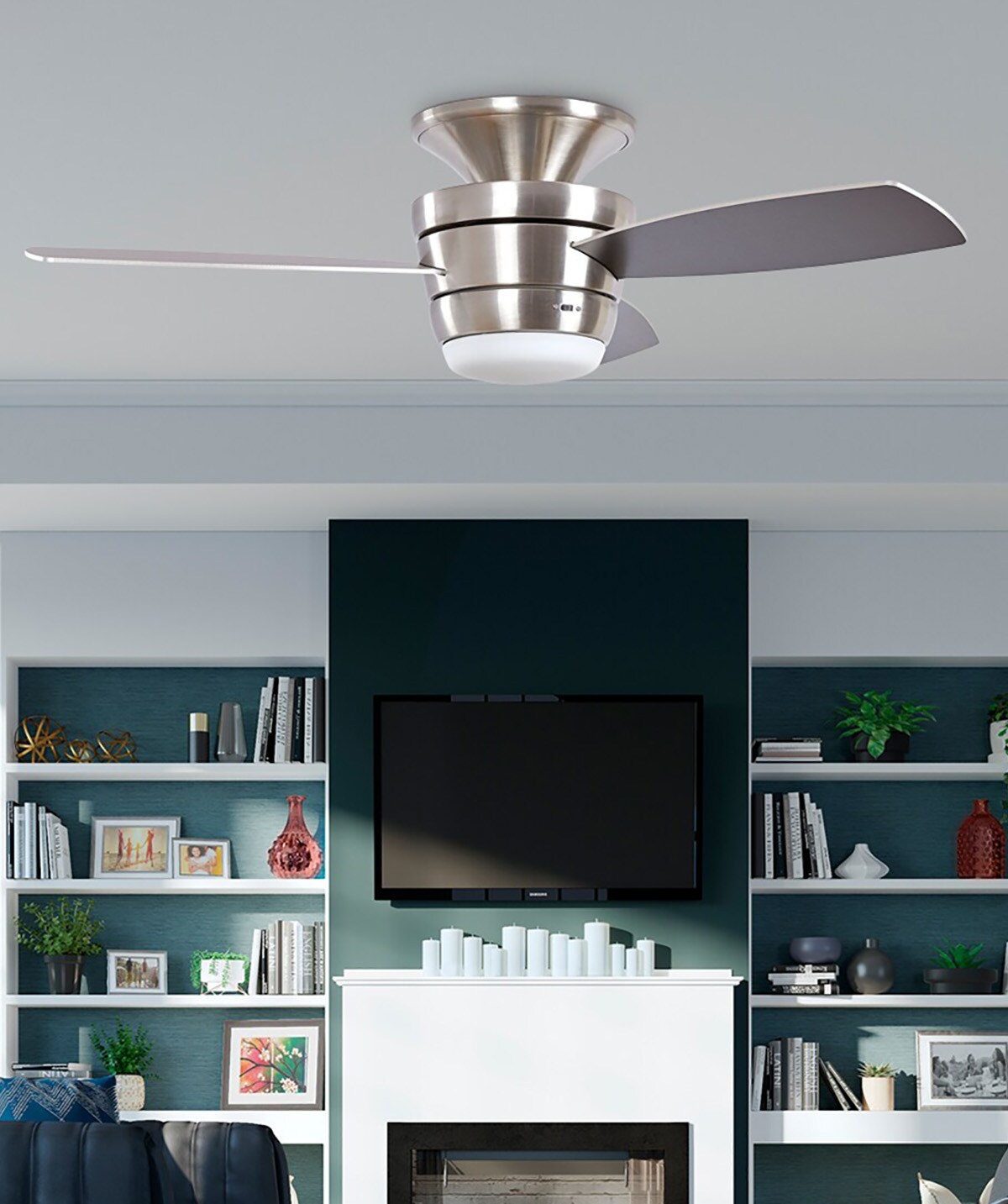 Harbor Breeze Mazon 44 in Brushed Nickel Integrated LED Indoor