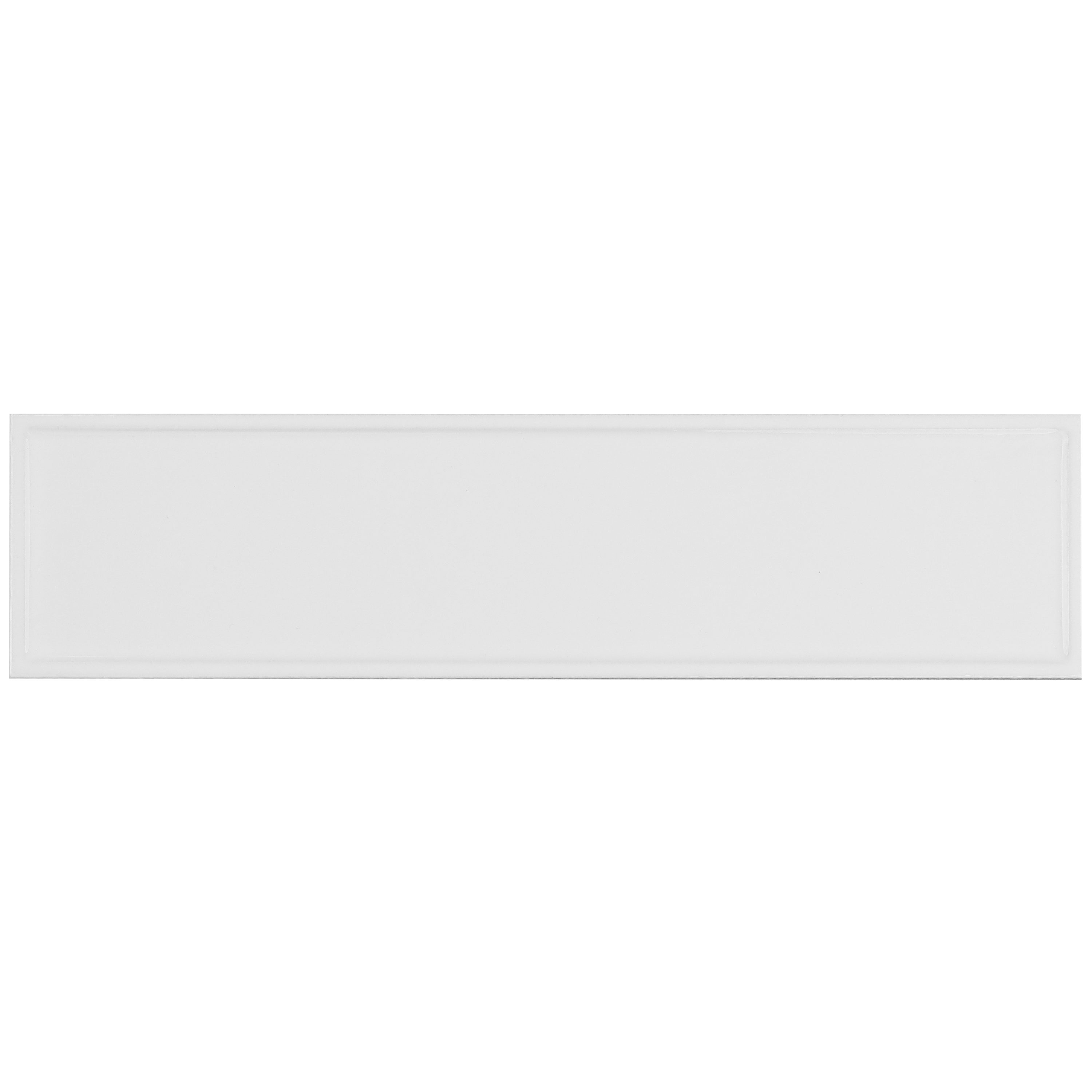 Artmore Tile EXT3RD108025 Sample - Uptown Framed Bianco 2-1/2-in x 9-in Glossy Ceramic Subway Wall Tile
