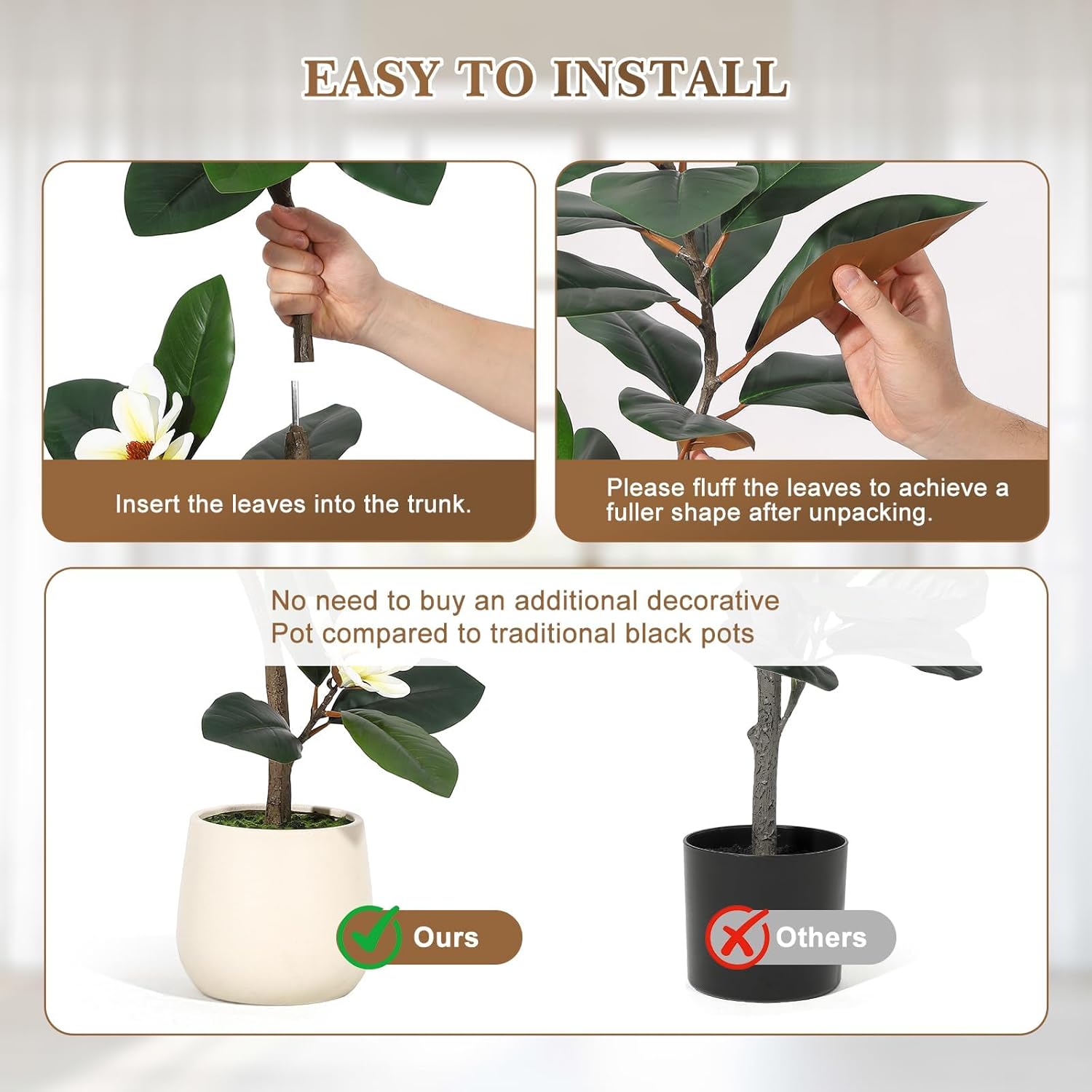 Der Rose 6FT Indoor Artificial PlantTall Faux Olive Tree with Includes ...