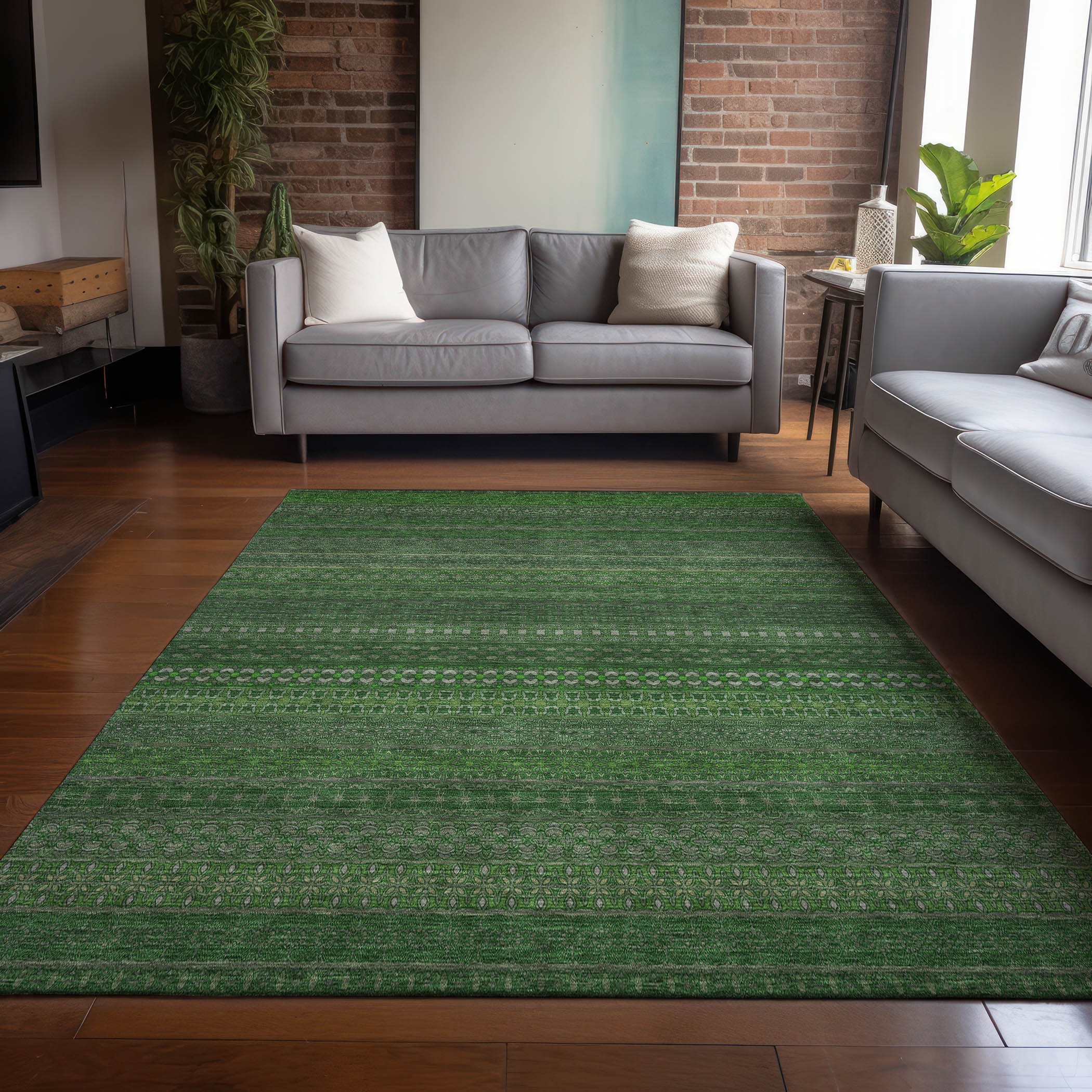 Addison Rugs ACN527FE30X46 Chantille ACN527FE 2 x 3 (ft) Polyester Fern Rectangular Indoor/Outdoor Abstract Machine washable Area rug
