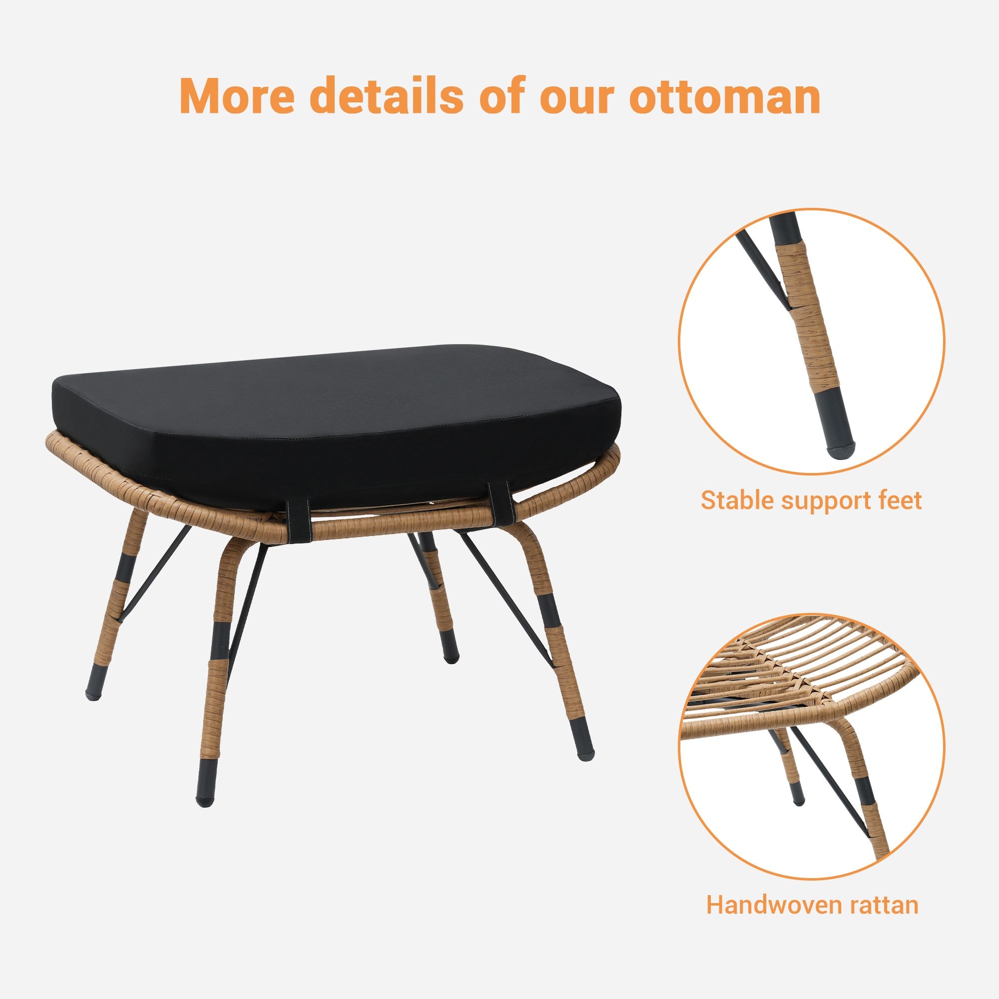 SANSTAR L-OTIDC56BK Stools-Ottomans - View #4