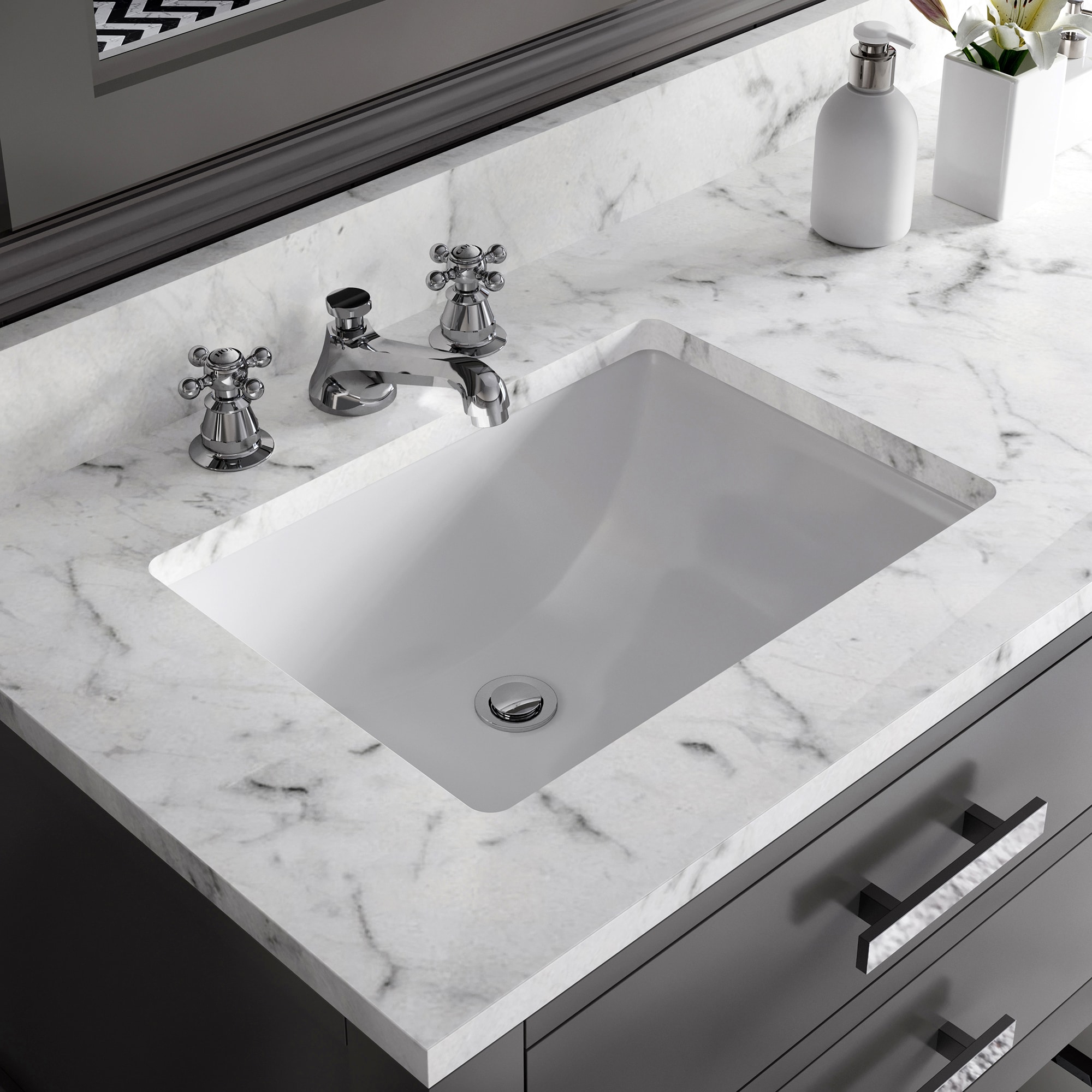 Water Creation Madalyn 72-in Cashmere Grey Undermount Double Sink ...