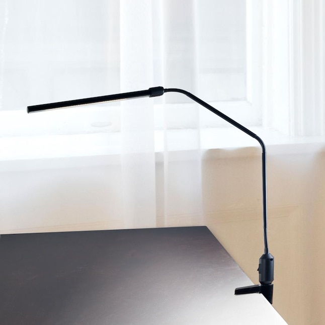 Hastings Home Modern, 36 In Black Metal Swing Arm Led Desk Lamp With Clamp