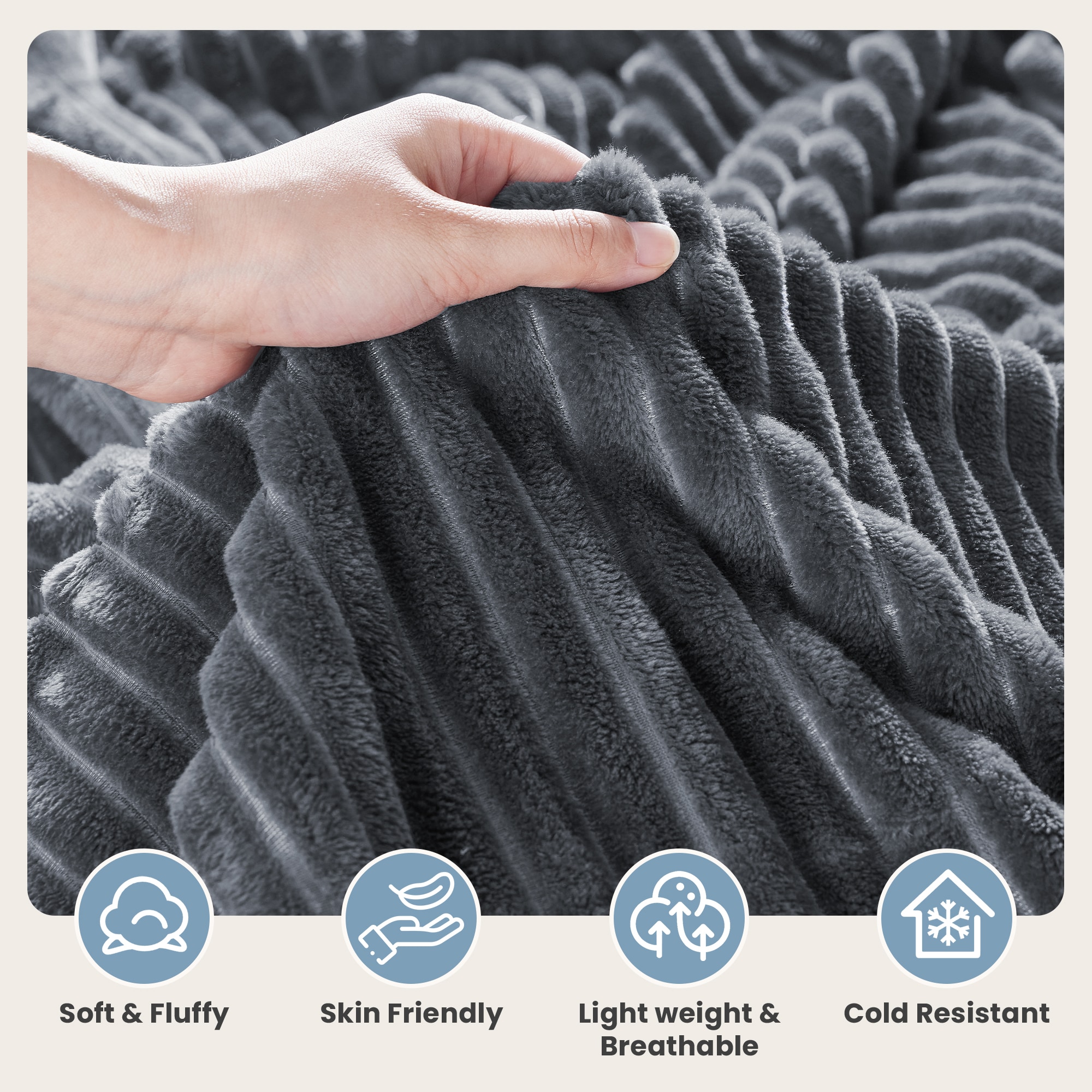 JEAREY JE-CTGT-GY-Q Blankets-And-Throws - View #3