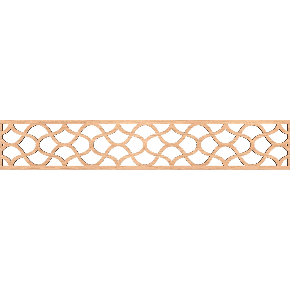 Ekena Millwork MLDB08X46RSTHI Resort Fretwork Flat Trim 8-in x 3.89-ft Hickory Brown Unfinished 2156611 Pierced Wall Panel Moulding