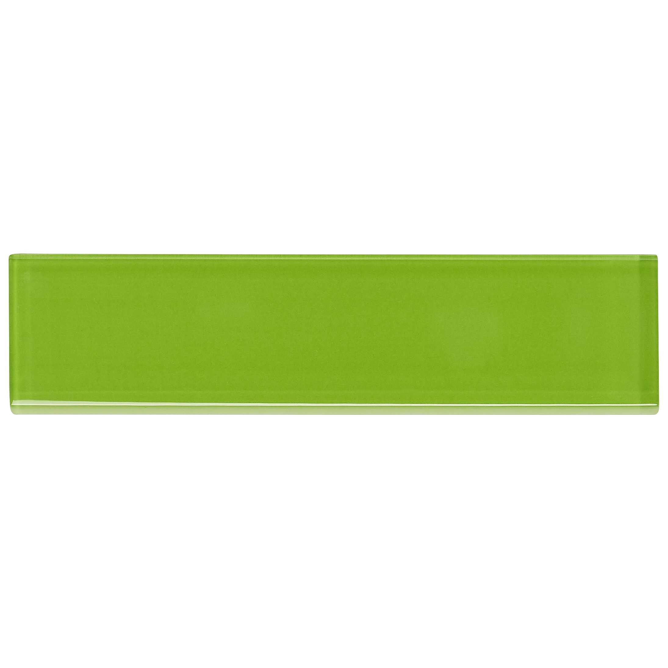 Artmore Tile EXT3RD102573 Lumin Apple Lime 2 in. x 8 in. Polished Glass Subway Wall Tile Sample