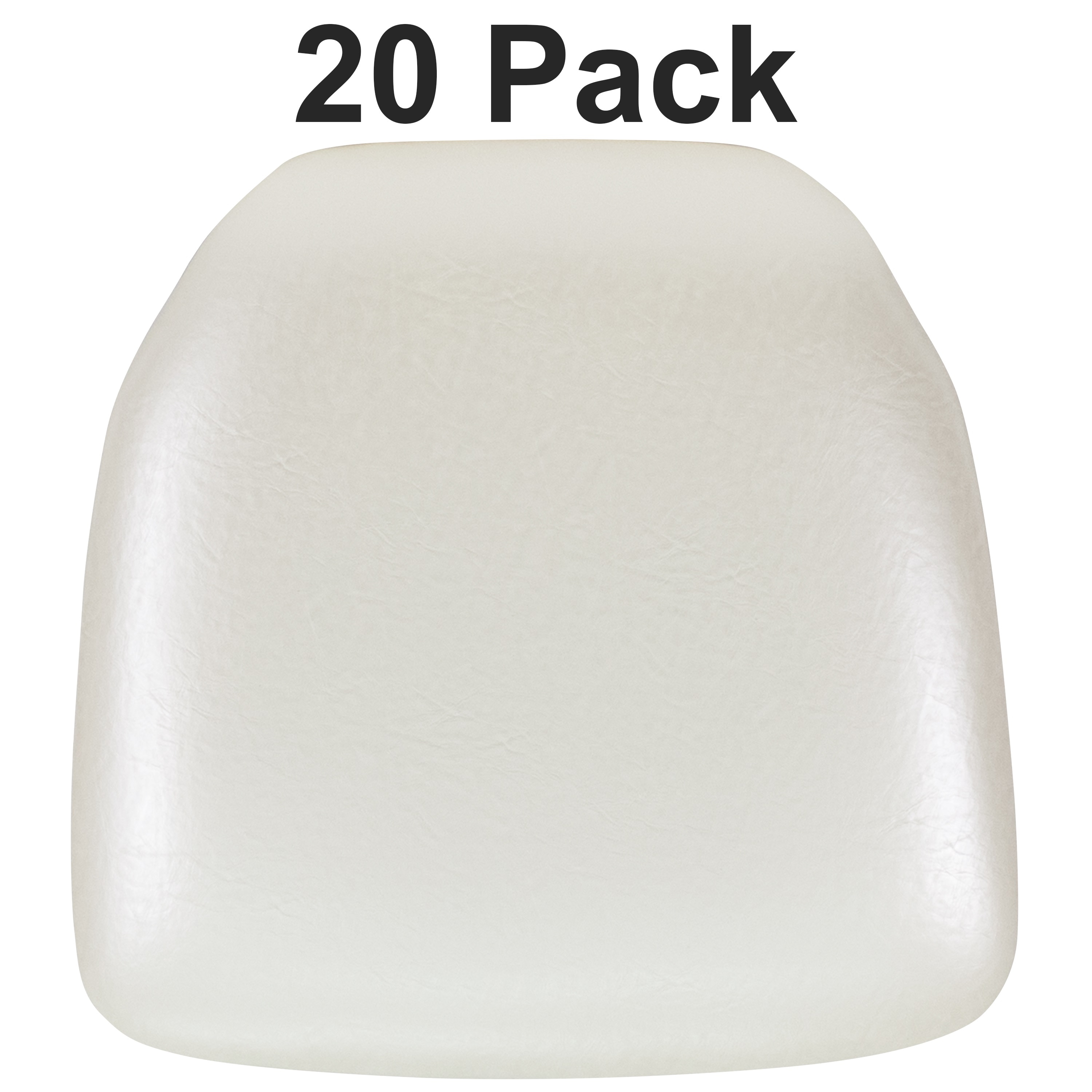 Flash Furniture Louise 20 Pack Hard Ivory Vinyl Chiavari Chair Cushion