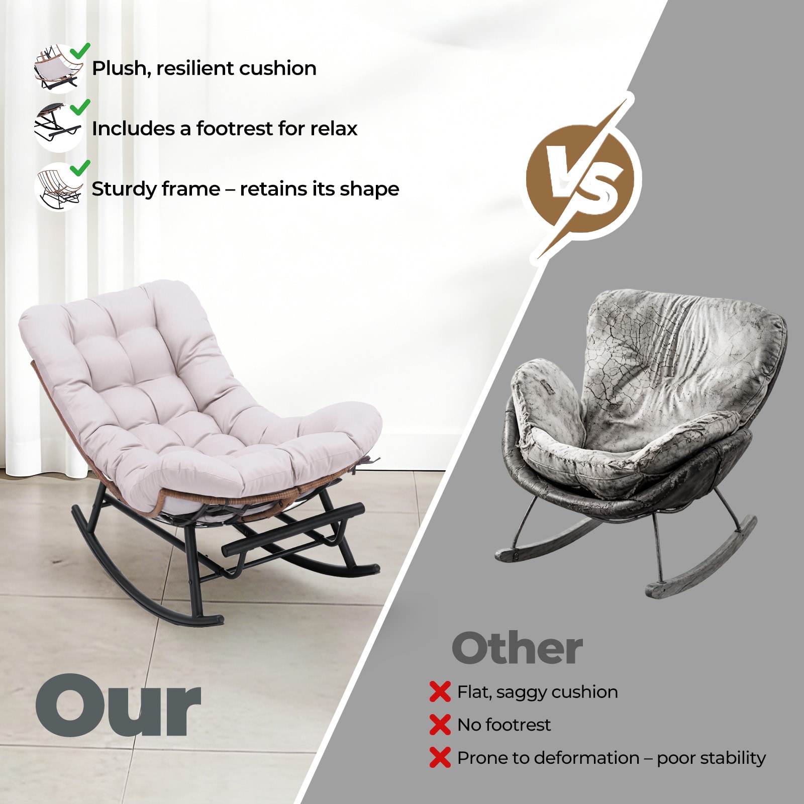 GTPLAYER LOWE'S-OT-CH03-BE Patio-Chairs - View #4