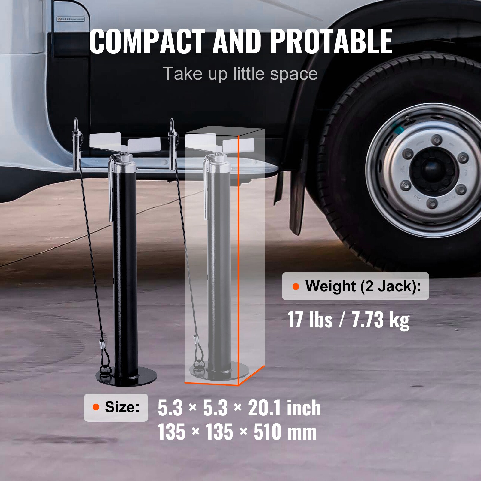 VEVOR RV Slide Out Support Jacks 5000 lbs Capacity Each Slide Out Stabilizer Adjusts from 20-48 Camper Slide Out Support Jacks Heavy-Duty Slideout