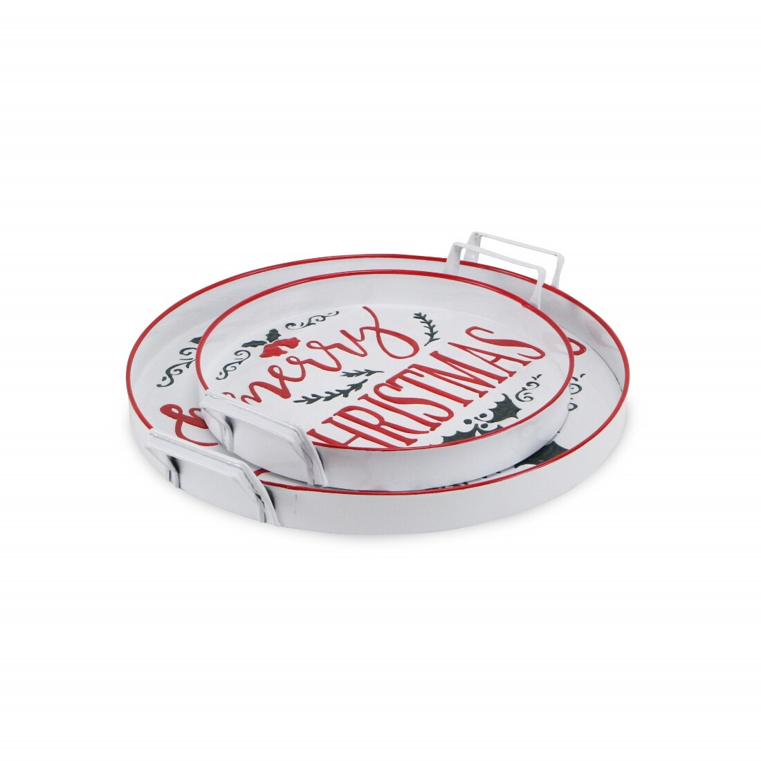 HomeRoots 4000483306 2.5-in x 17.75-in White Round Serving Tray