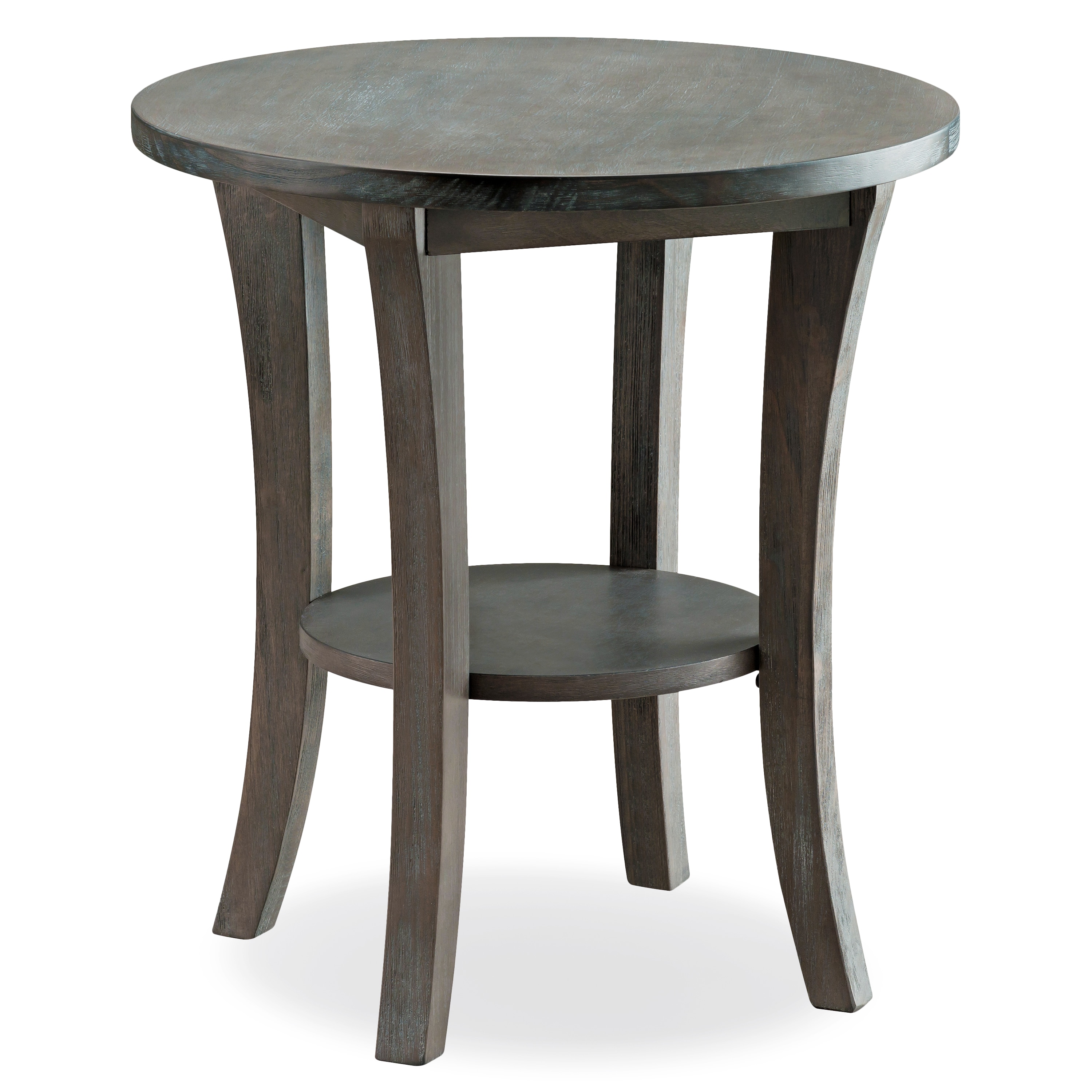 Leick Home 10302-RG Driftwood 22-in W x 24-in H Rustic Gray Wood Round Modern End Table Assembly Required