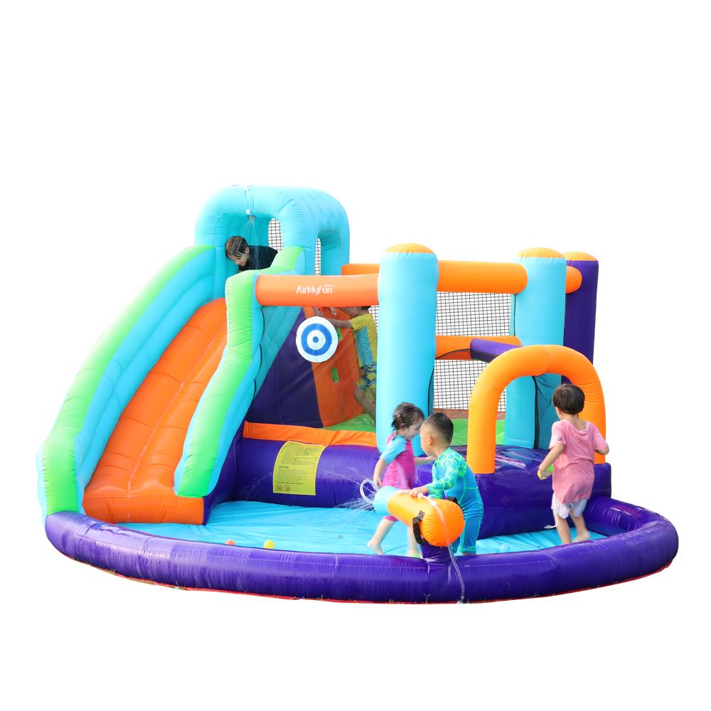 Inflatable Bouncy Castle Trampoline Slide Splash Pool Water Sprayer Kids House 