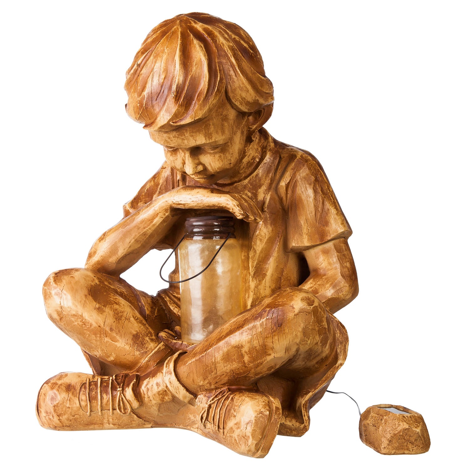Evergreen 25326 20.08-Inches H x 14.17-Inches W Orange Children Garden Statue
