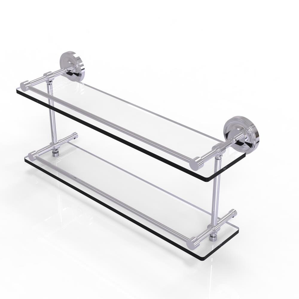 Allied Brass PRBP-2/22-GAL-PC Prestige Regal Polished Chrome 2-Tier Wall Mount Bathroom Shelf (22-in X 8-in X 5-in)
