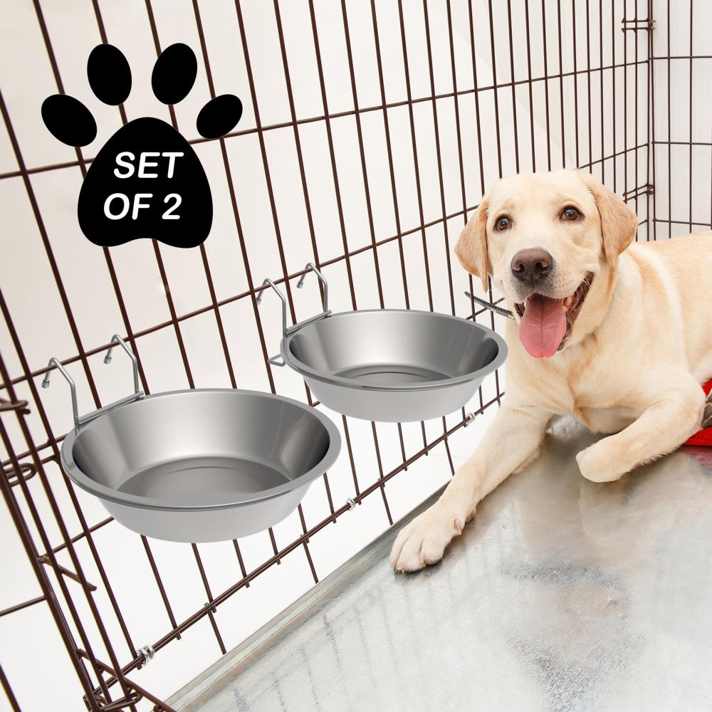 Hanging Pet Bowl, Stainless Steel Food Water Bowls Feeder With