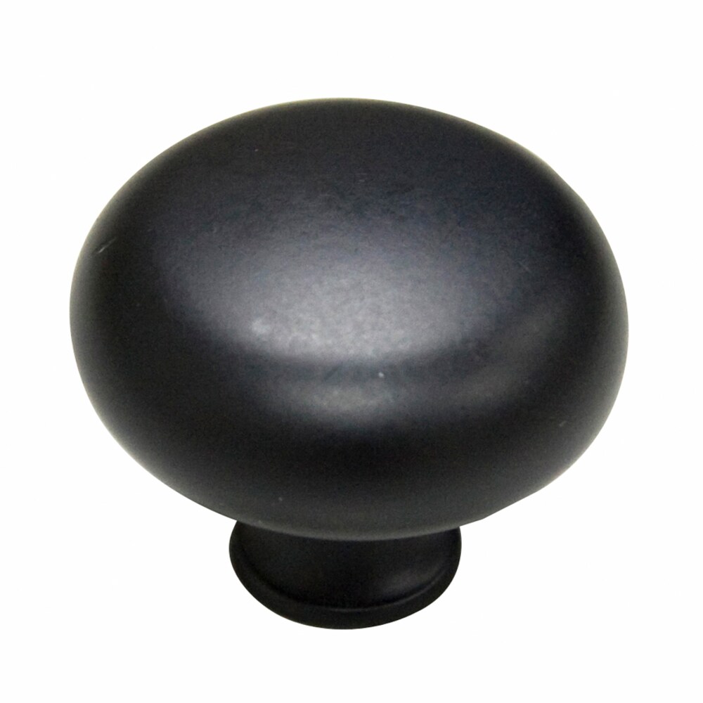 allen + roth 1-7/16-in Matte Black Round Transitional Cabinet Knob in ...