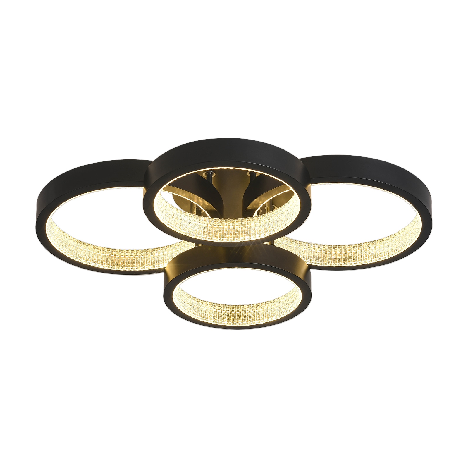 Oukaning JZUCTTY8NSHCX 1 -Light 23.6-in Black Integrated LED Semi Flush Mount Light