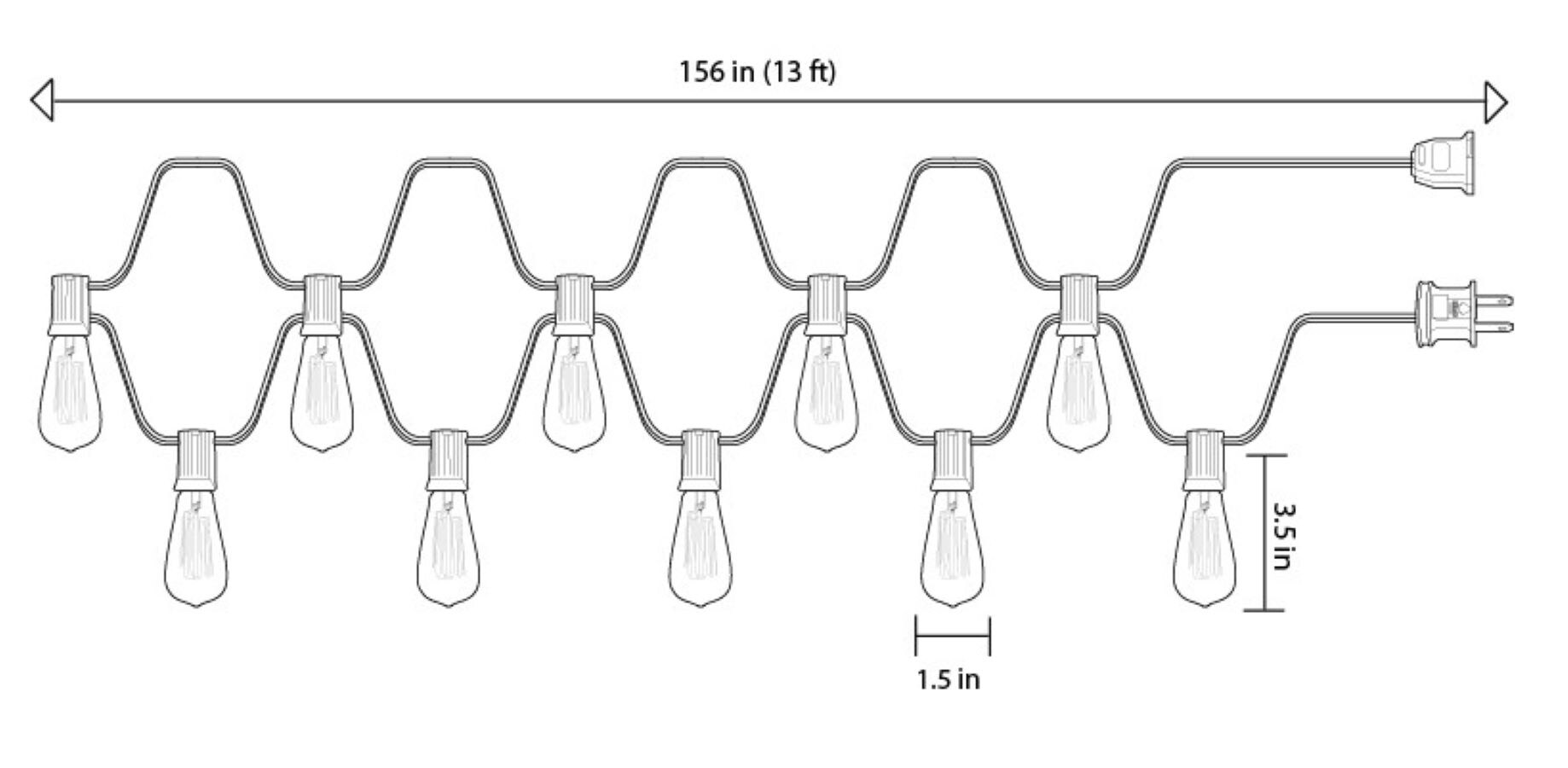 allen roth 13-ft 10-light white plug-in bulbs string lights