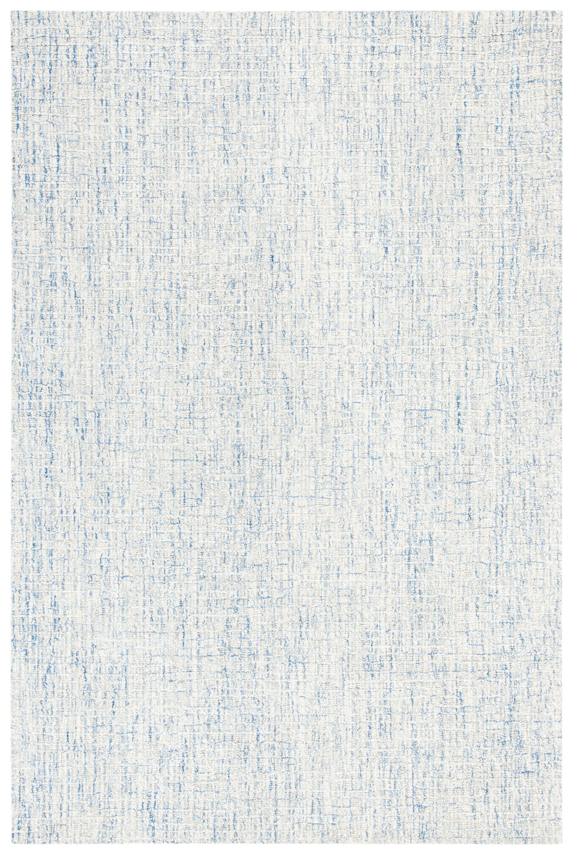 Handmade Abstract Blue Wool Area Rug, Easy Care, 4' x 6'