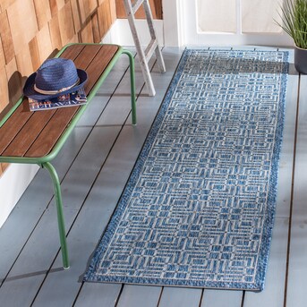 Safavieh Courtyard Metro 5 x 8 Navy/Gray Indoor/Outdoor Geometric Coastal Area Rug Safavieh Courtyard Metro 5 x 8 Navy/Gray Indoor/Outdoor Geometric Coastal Area Rug