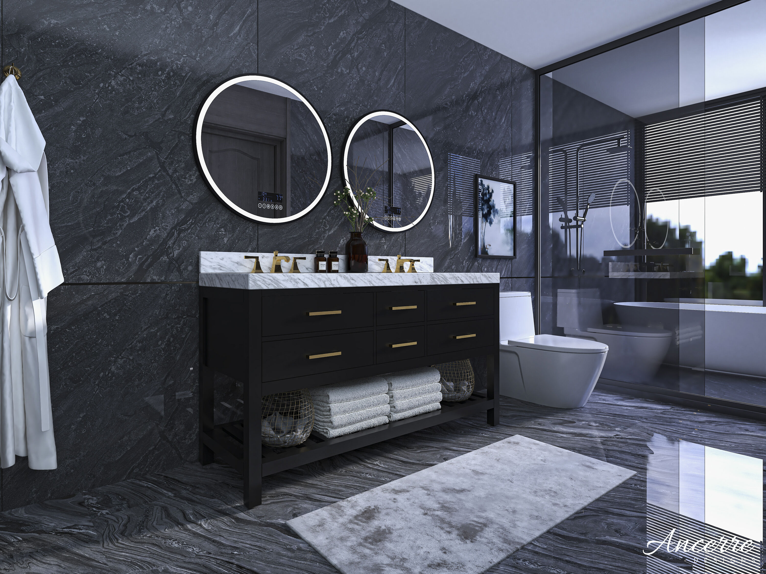 Ancerre Designs VTSELIZABETH60BOCWGD Bath-Vanity-Combo - View #12