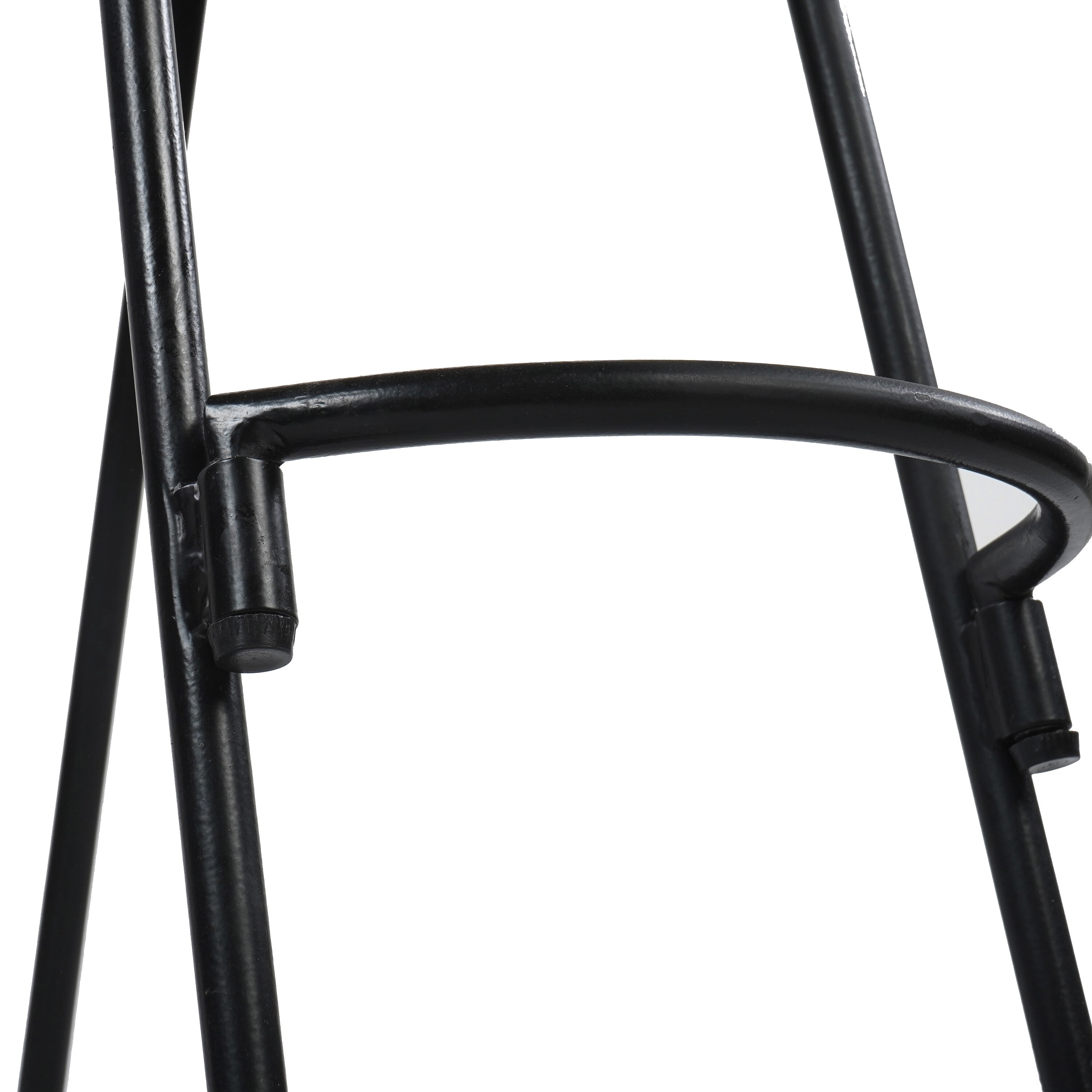 24" Brown and Black Wood Saddle Bar Stool with Metal Legs