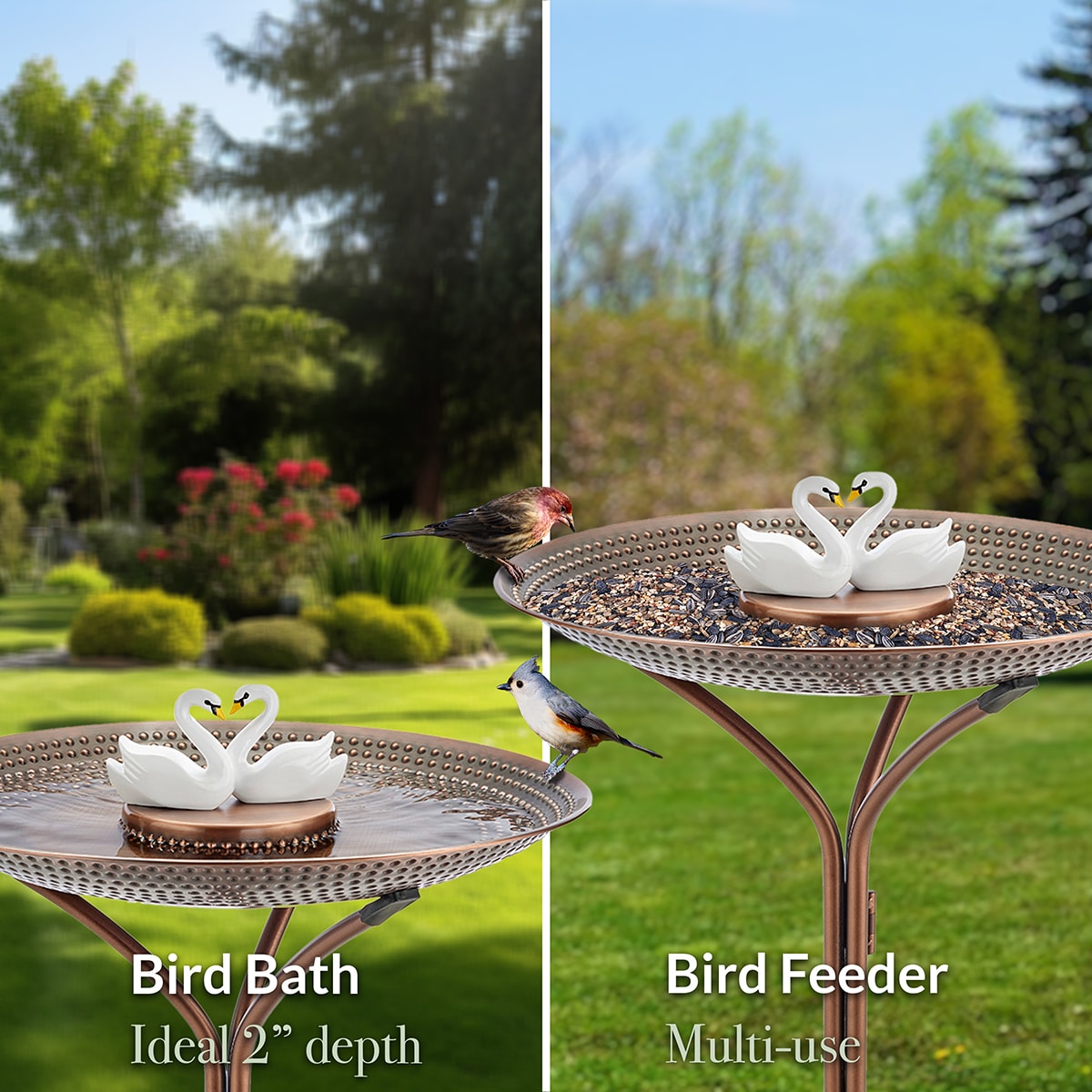 Good Directions 25-in H Bronze Metal Complete Birdbath In The Birdbaths ...