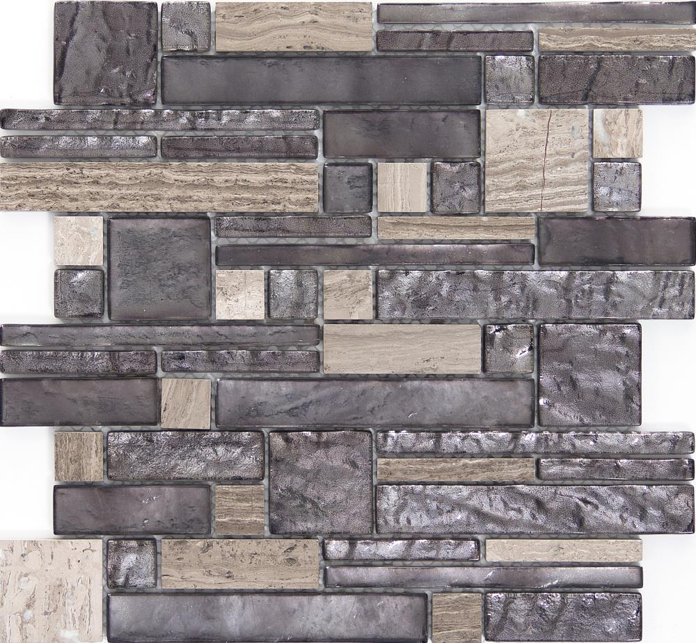 Emser W80VISTRE1212MOP Vista 10-Pack Reach 12-in x 12-in Stone and Glass Border Tile (9.688-sq. ft/ Box Only)