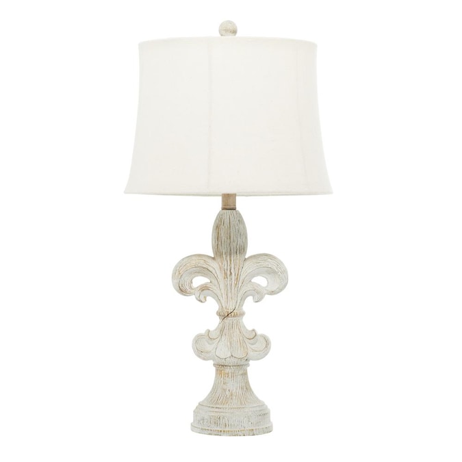 Grayson Lane 28 In White Table Lamp, Fleur De Lis Floor Lamp