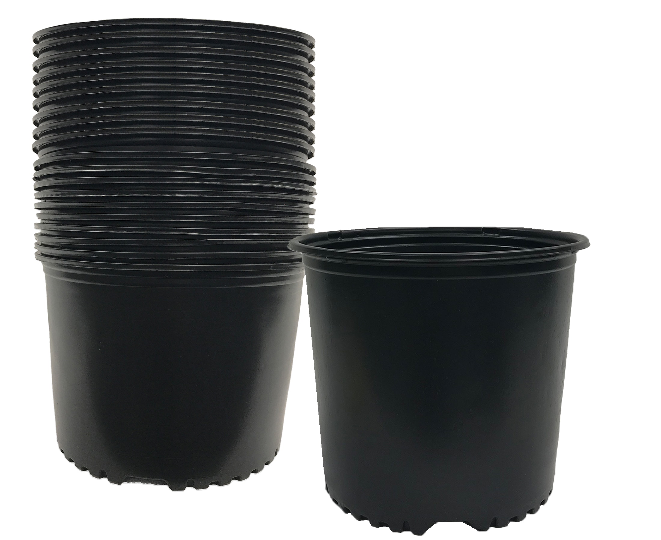 Viagrow VHPP300-24 24 -Pack Round 9.75-in W Medium Black HDPE Indoor/Outdoor Nursery planter with Drainage Holes