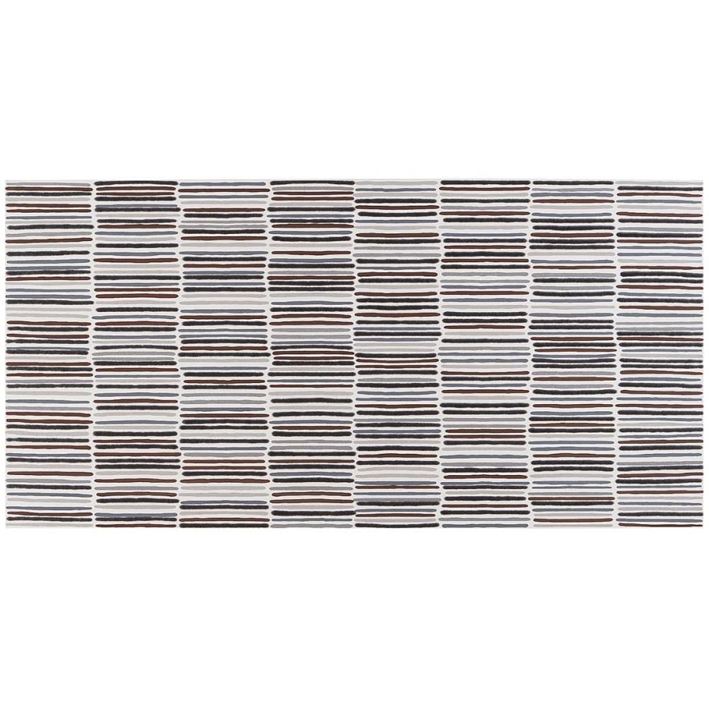 Artmore Tile EXT3RD105978 Sample - Akita White 4-in x 8-in Polished Porcelain Patterned Floor and Wall Tile