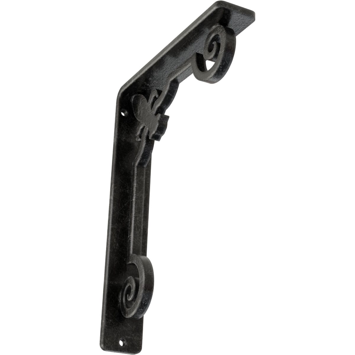 Ekena Millwork BKTM01X05X08SFLASV Fleur De Lis 5.5-in x 1.5-in x 8-in Gray Wrought iron Mounting bracket