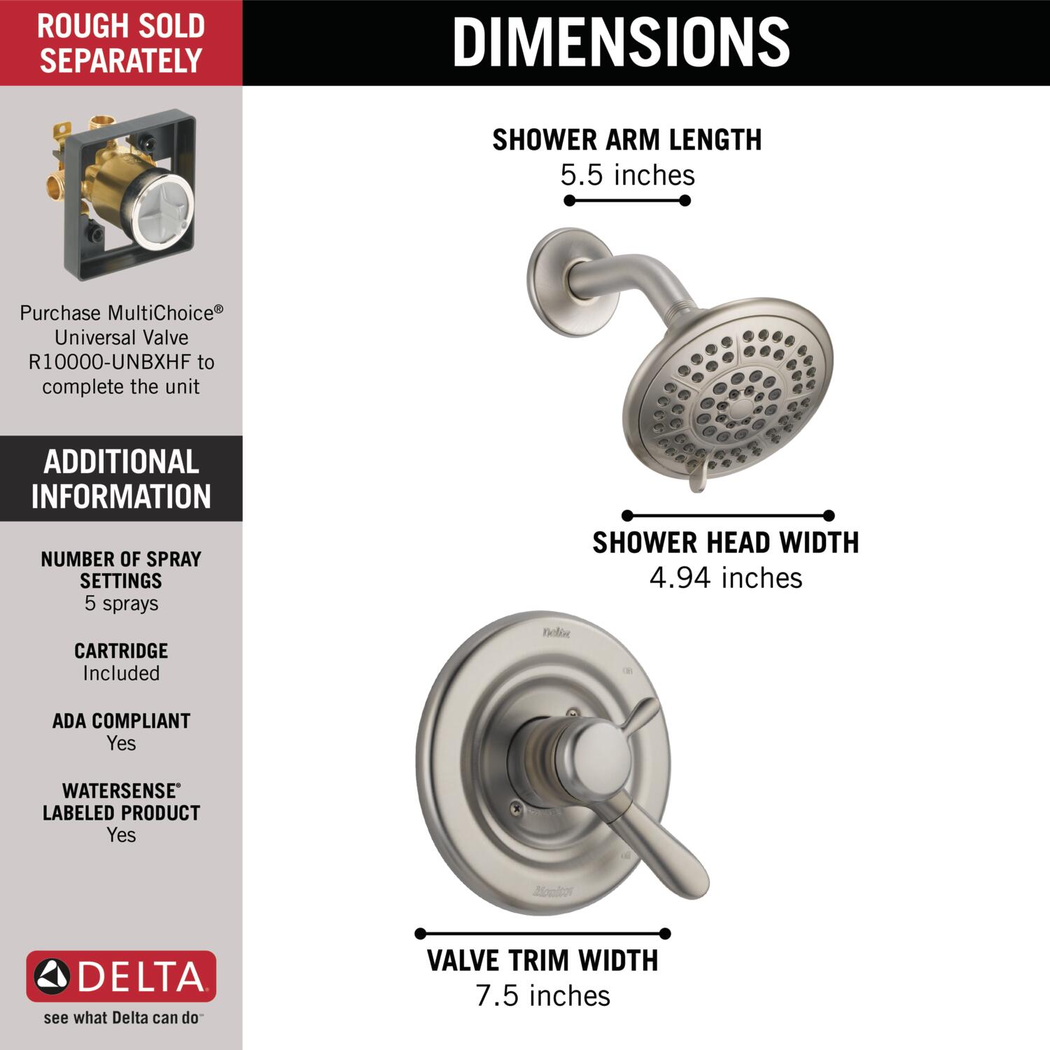 Delta T17238-SS Tub-Shower-Faucets - View #4