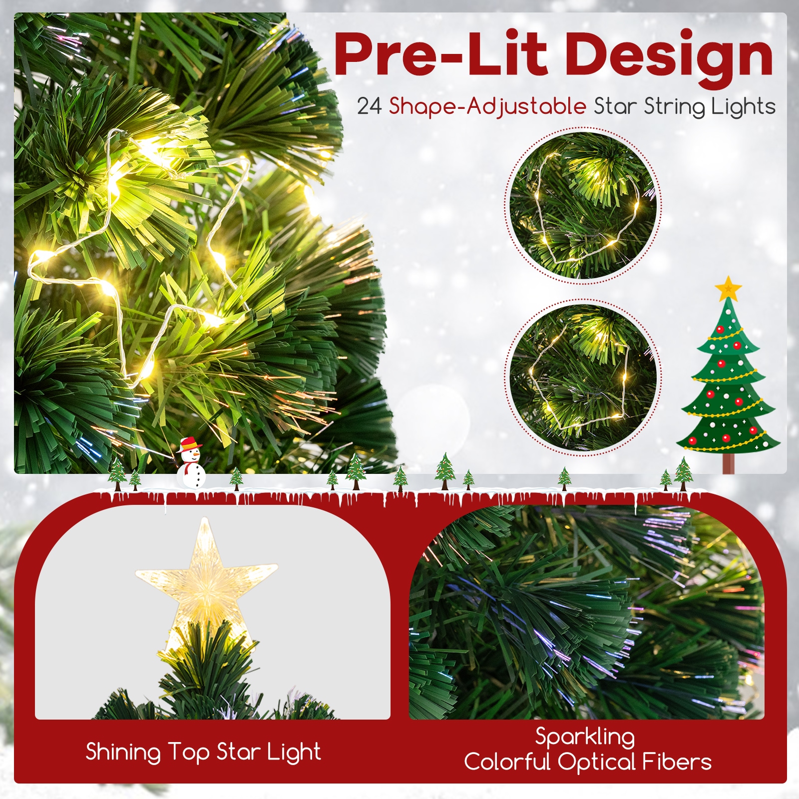 WELLFOR HYG24011US Artificial-Christmas-Trees - View #4