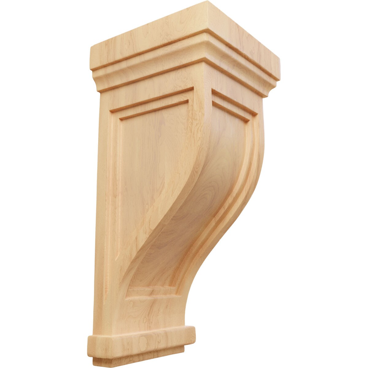 Ekena Millwork COR06X06X14TRRO 6.5-in x 6.5-in x 14-in Unfinished Red oak Wood Paintable/Stainable Corbel