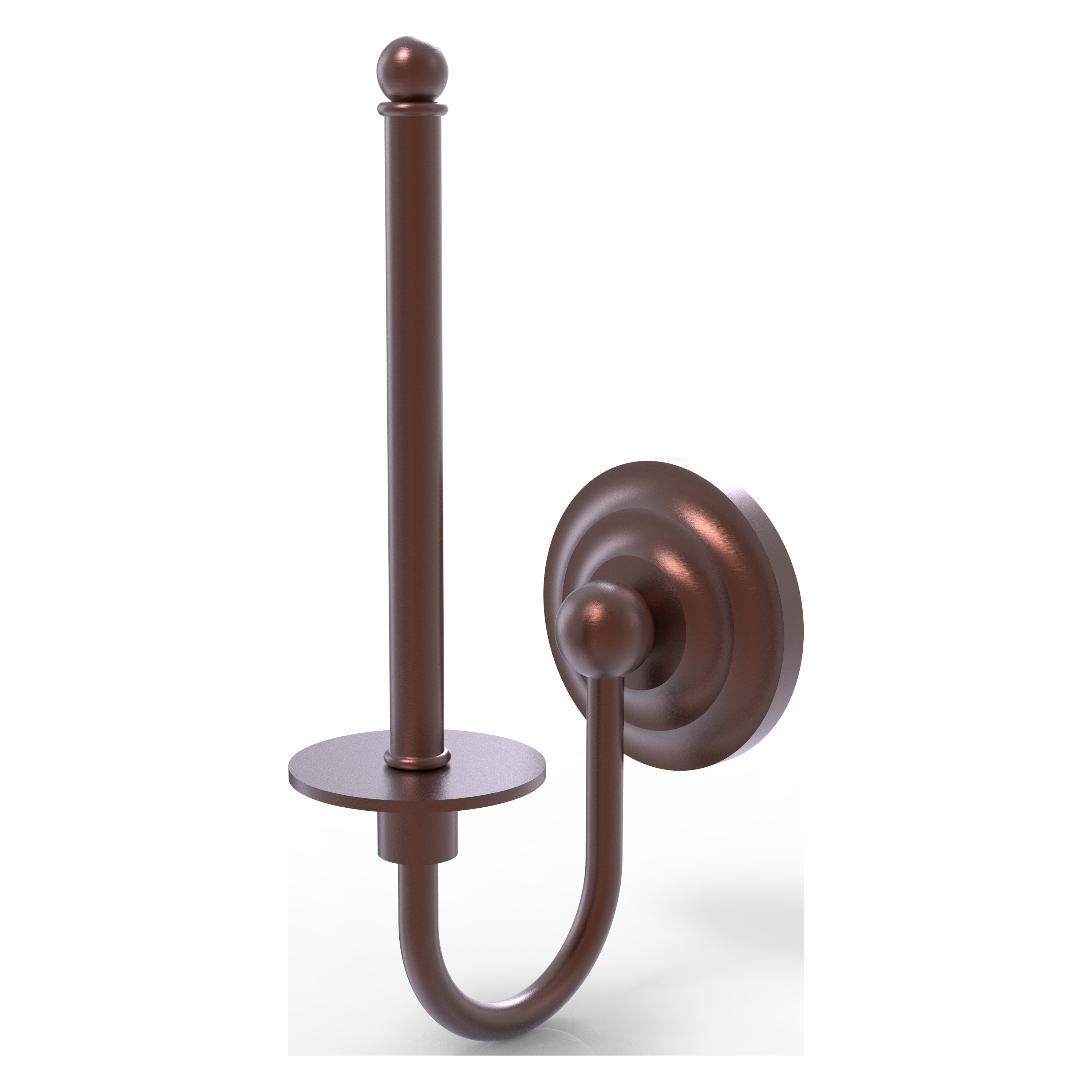 Allied Brass QN-24U-CA Que New Antique Copper Wall mount Single post Toilet Paper Holder 1 -Rolls
