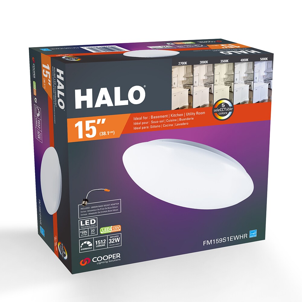 White Frosted Glass Round LED Flush Mount Ceiling Light