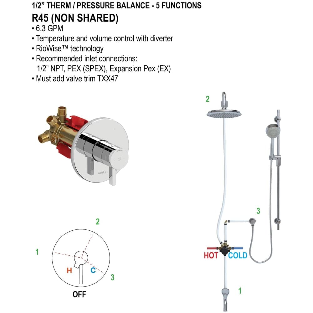 Rohl TTE47W1LMAPC Tub-Shower-Faucets - View #6