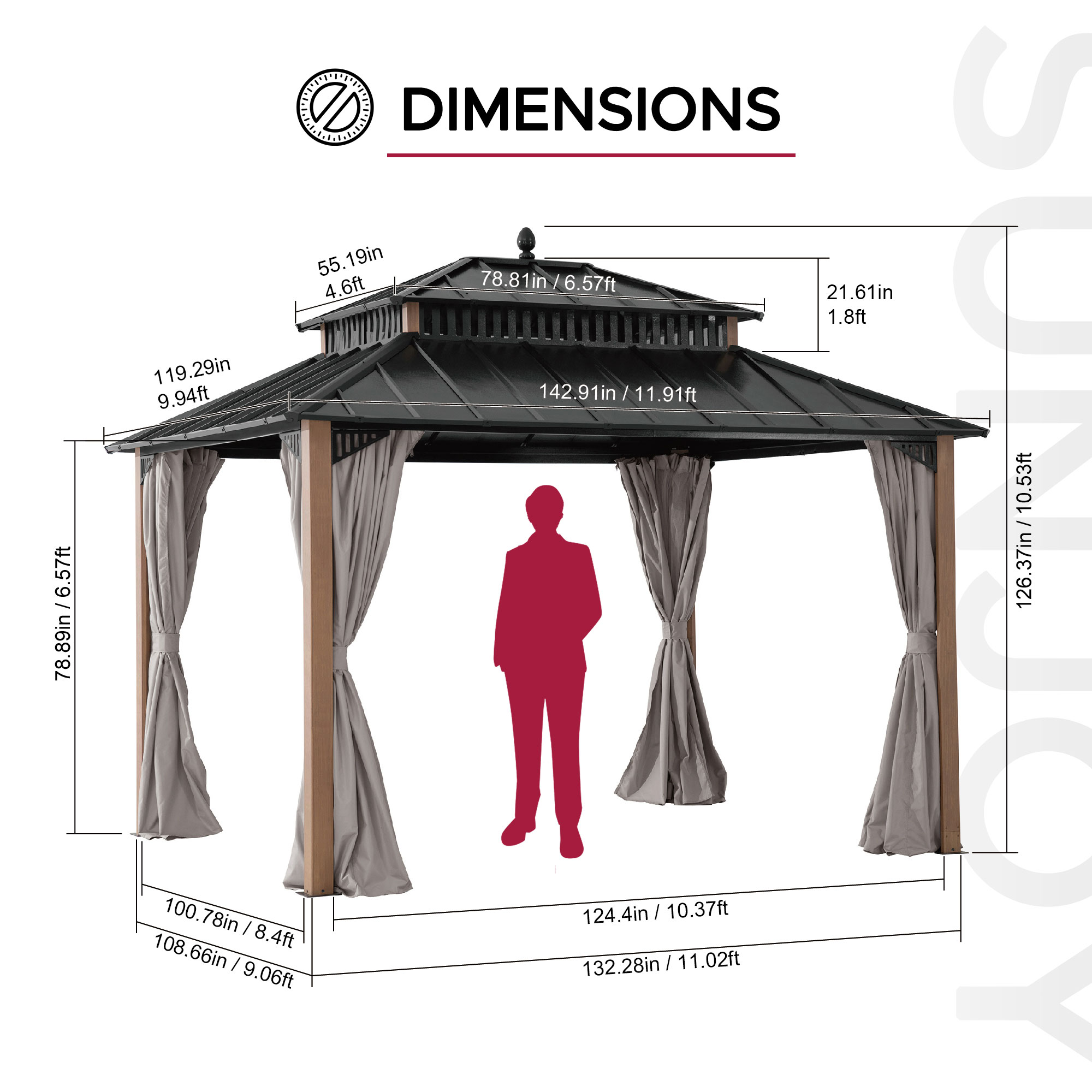 Sunjoy A10204360000 Wood-Resin-Gazebos - View #11