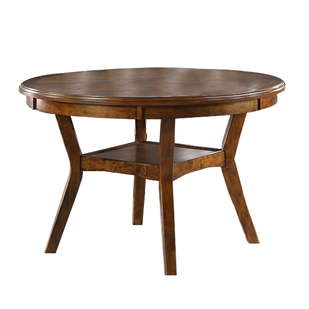 Benzara BM228573 Brown Round Contemporary/Modern Dining Table, Wood with Wood 47-Inches L x 30.8-Inches H