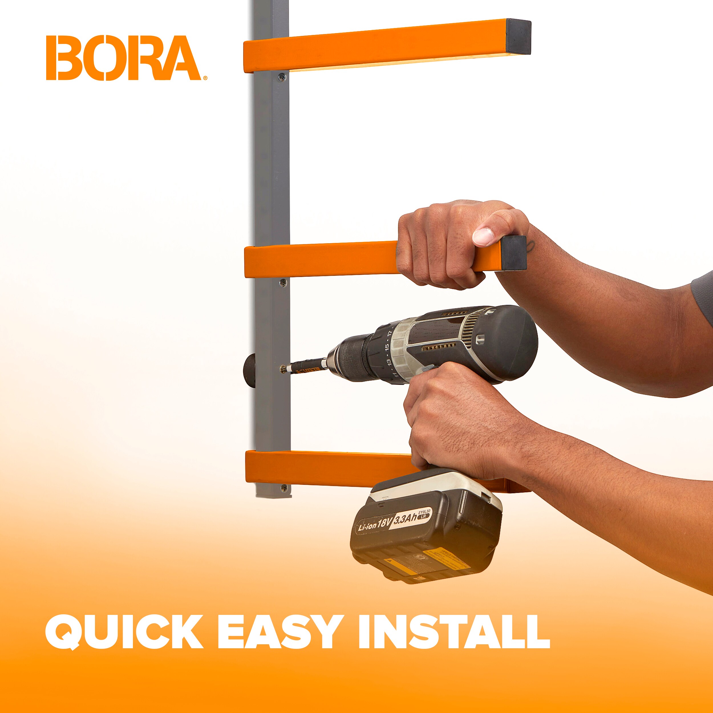 Bora Holzregal und Holzregal aus Metall mit 6 Ebenen Wandhalterung, für